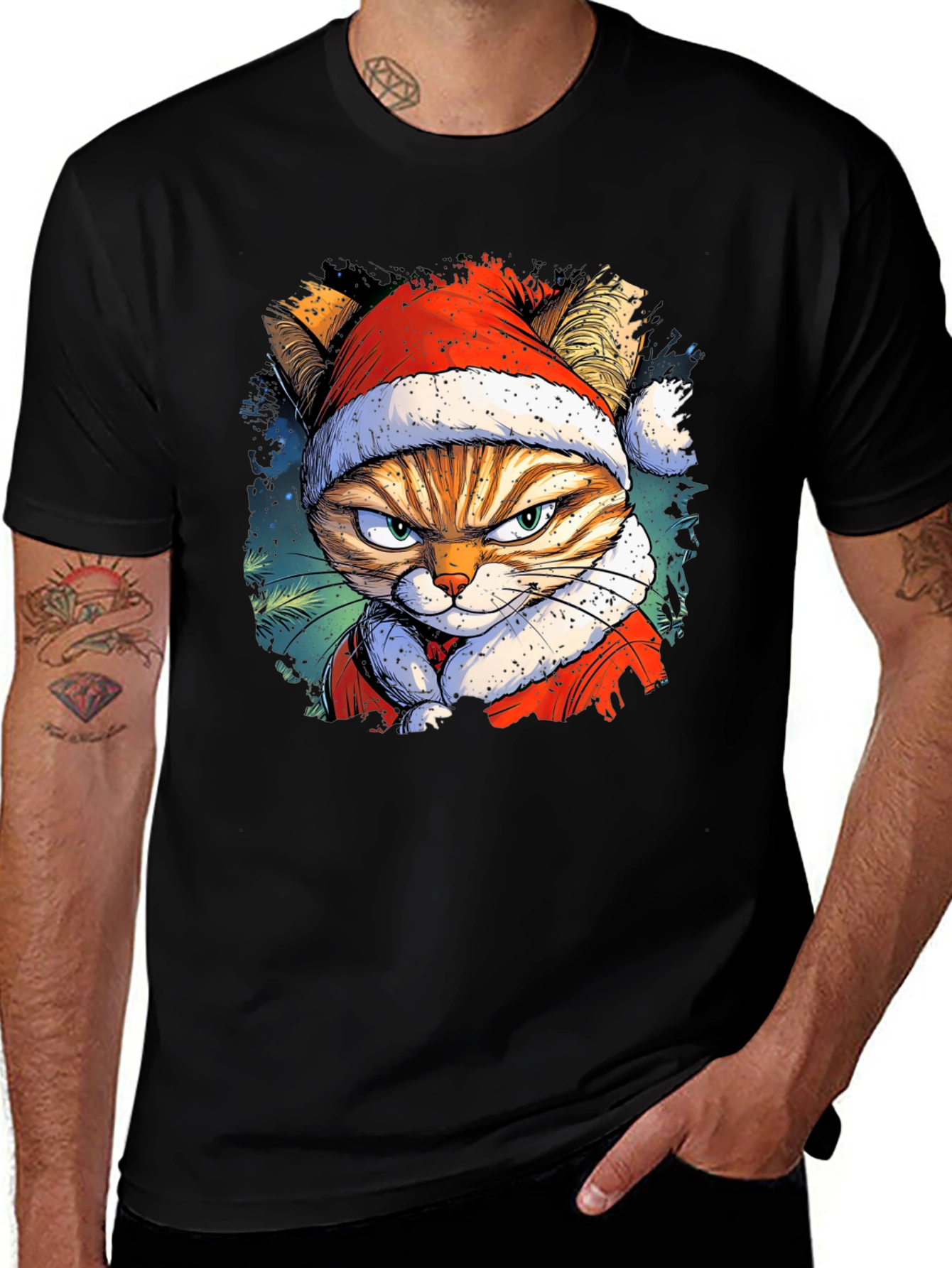 Variant 20 of Grumpy Cat Santa T-Shirt: Holiday Humor