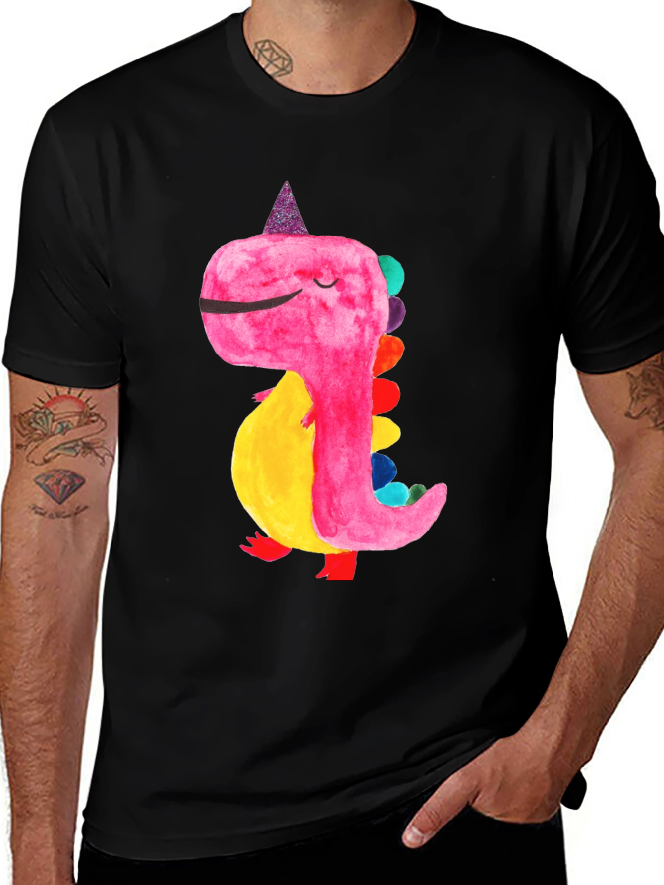 Variant 5 of Cute Dino Birthday Tee - Fun Colorful Design