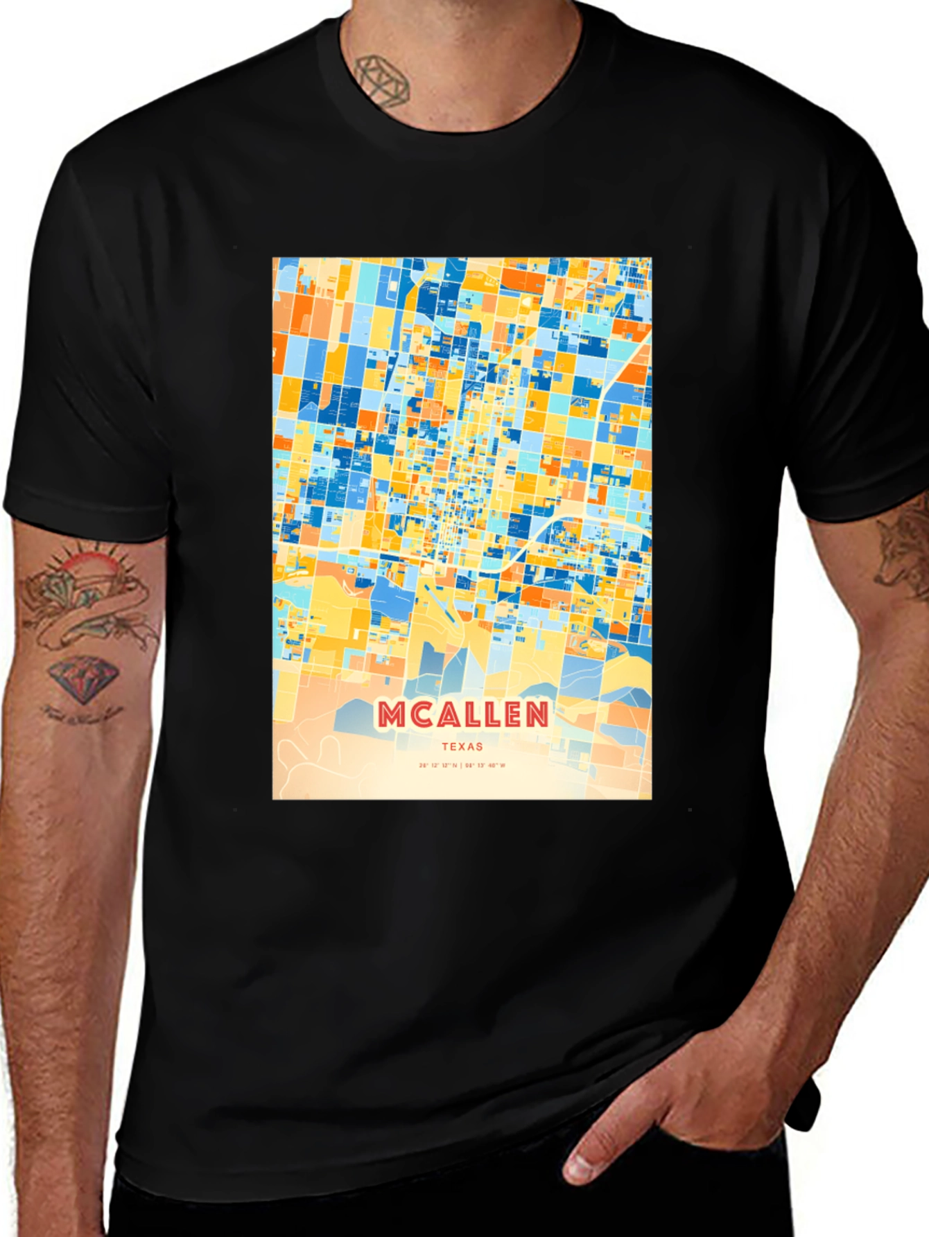 McAllen Texas Map T-Shirt