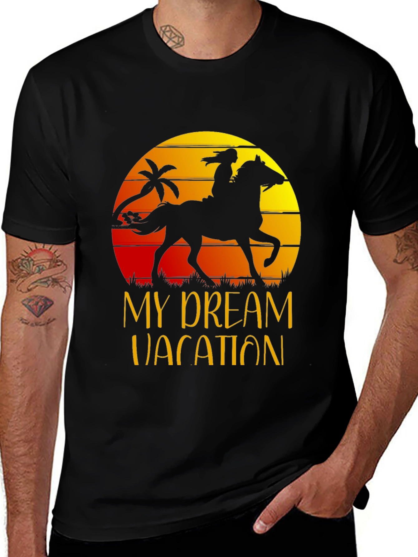 Variant 14 of My Dream Vacation T-Shirt Horse Rider