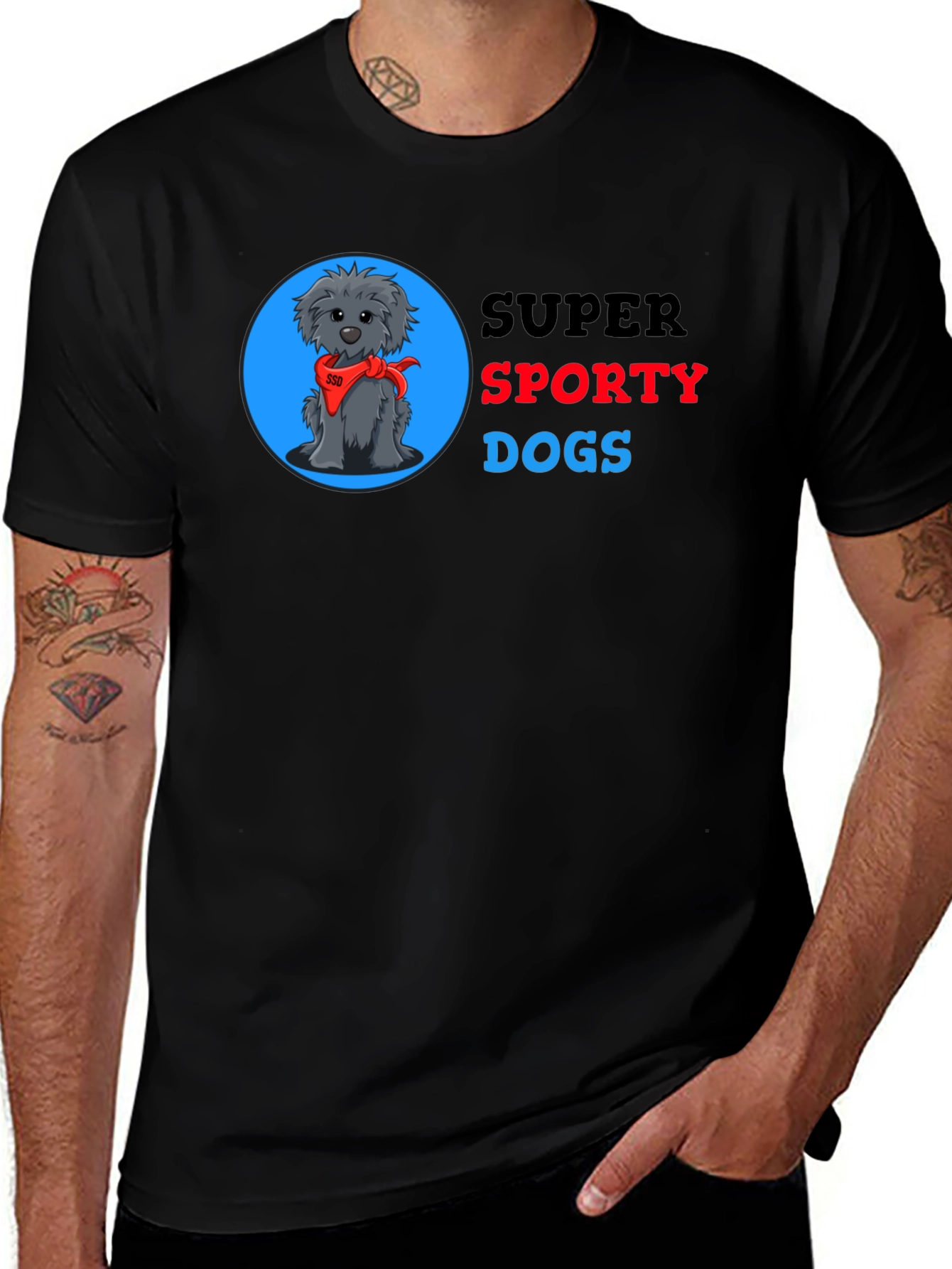 Variant 12 of Super Sporty Dogs Black T-Shirt