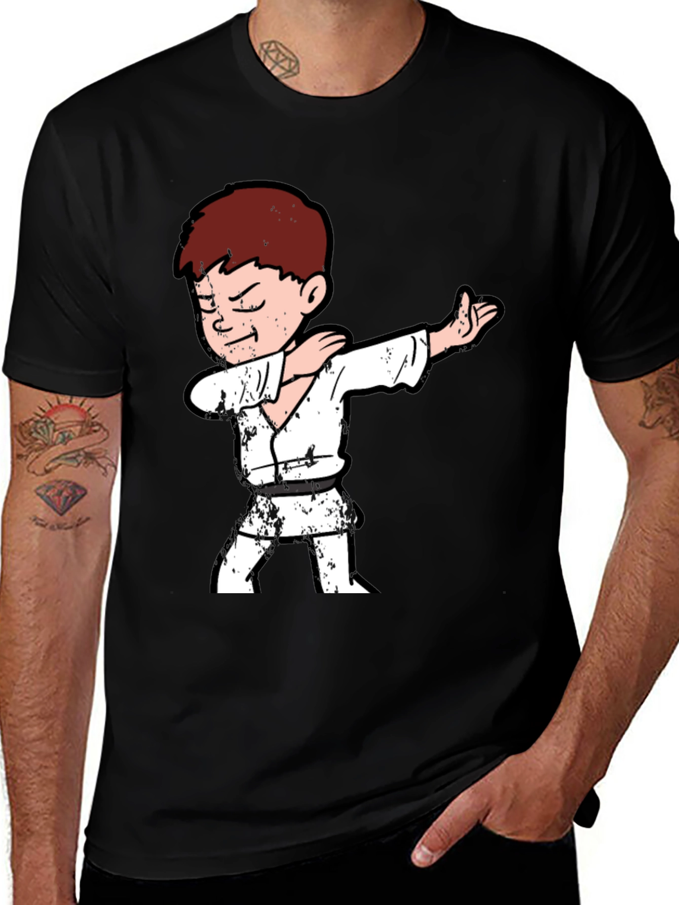 Variant 28 of Karate Kid Dab T-Shirt - Black Cotton Tee