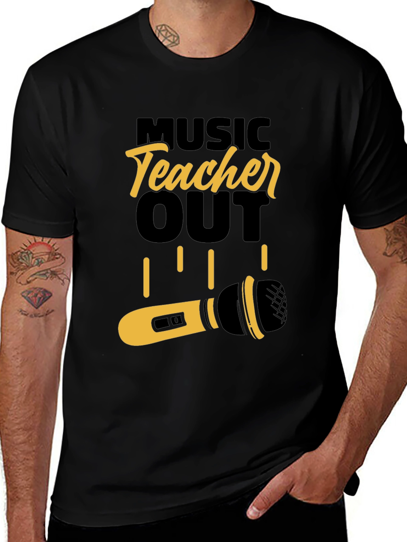 Variant 5 of Music Teacher Microphone Graphic T-Shirt