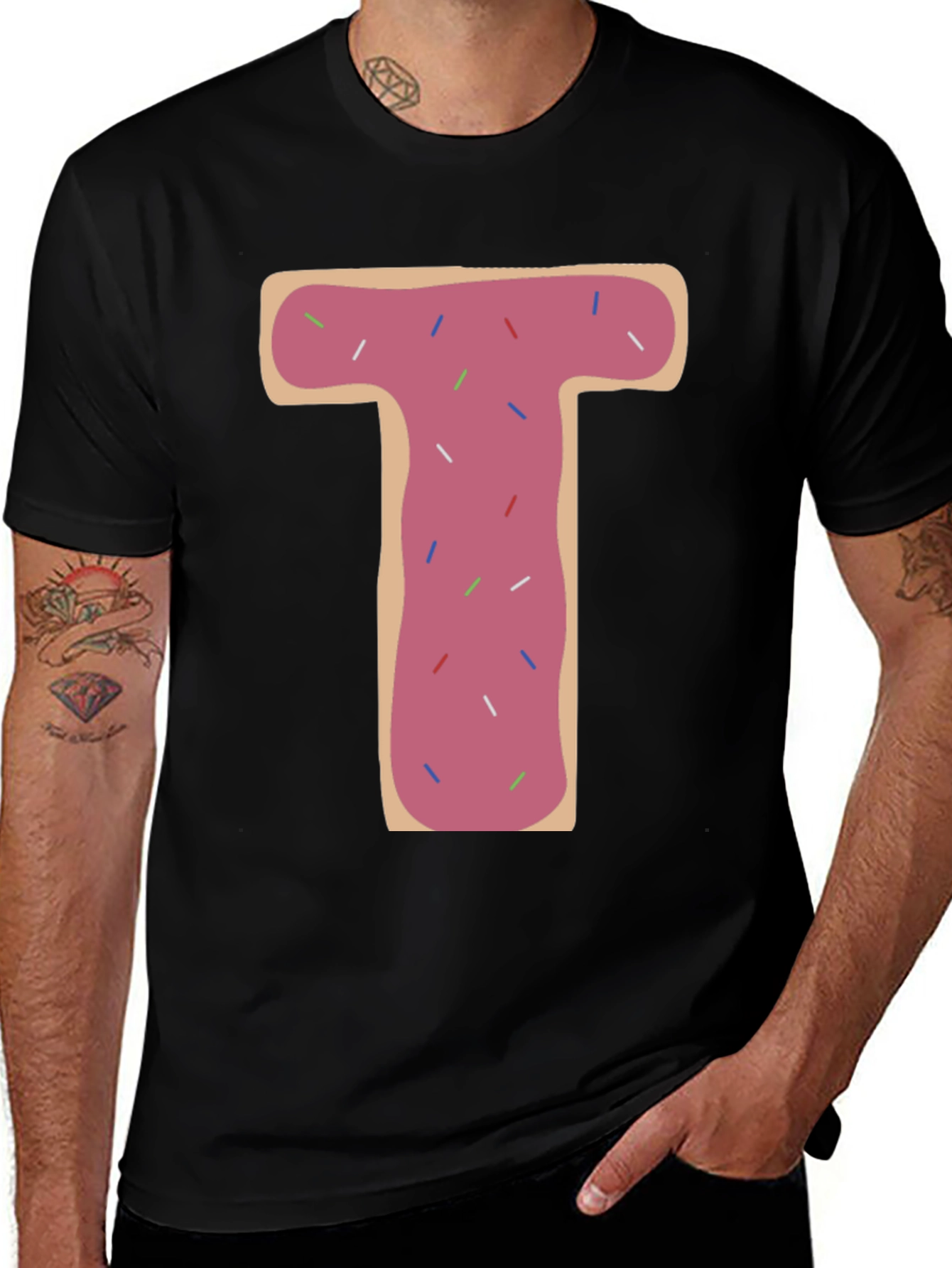 Letter T Donut Black T-Shirt