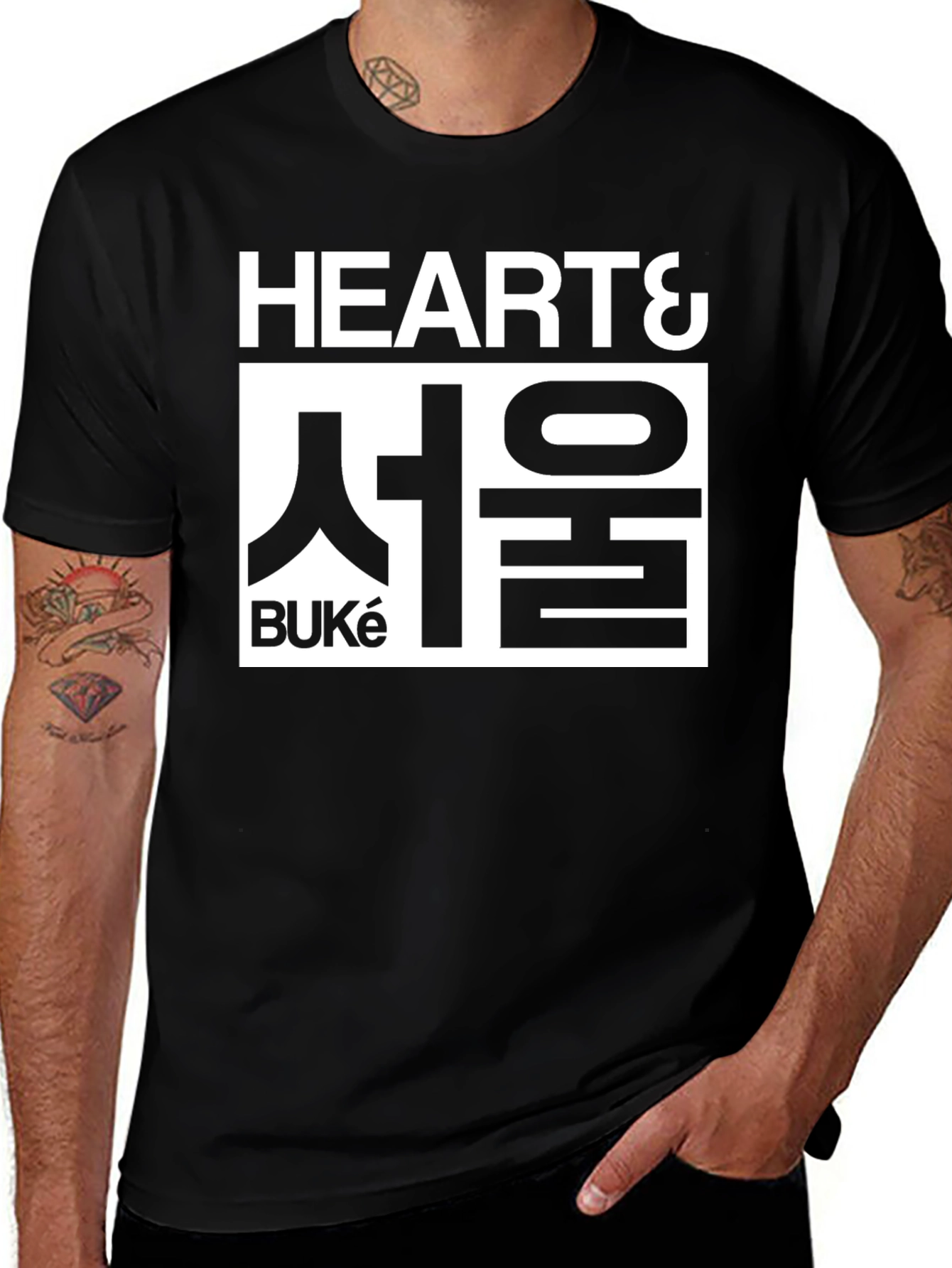 Variant 29 of Heart & Seoul Graphic Tee - Black T-Shirt