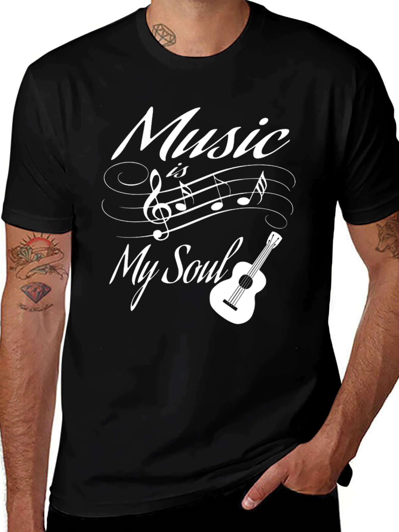 Variant 15 of Music is My Soul Black Graphic T-Shirt