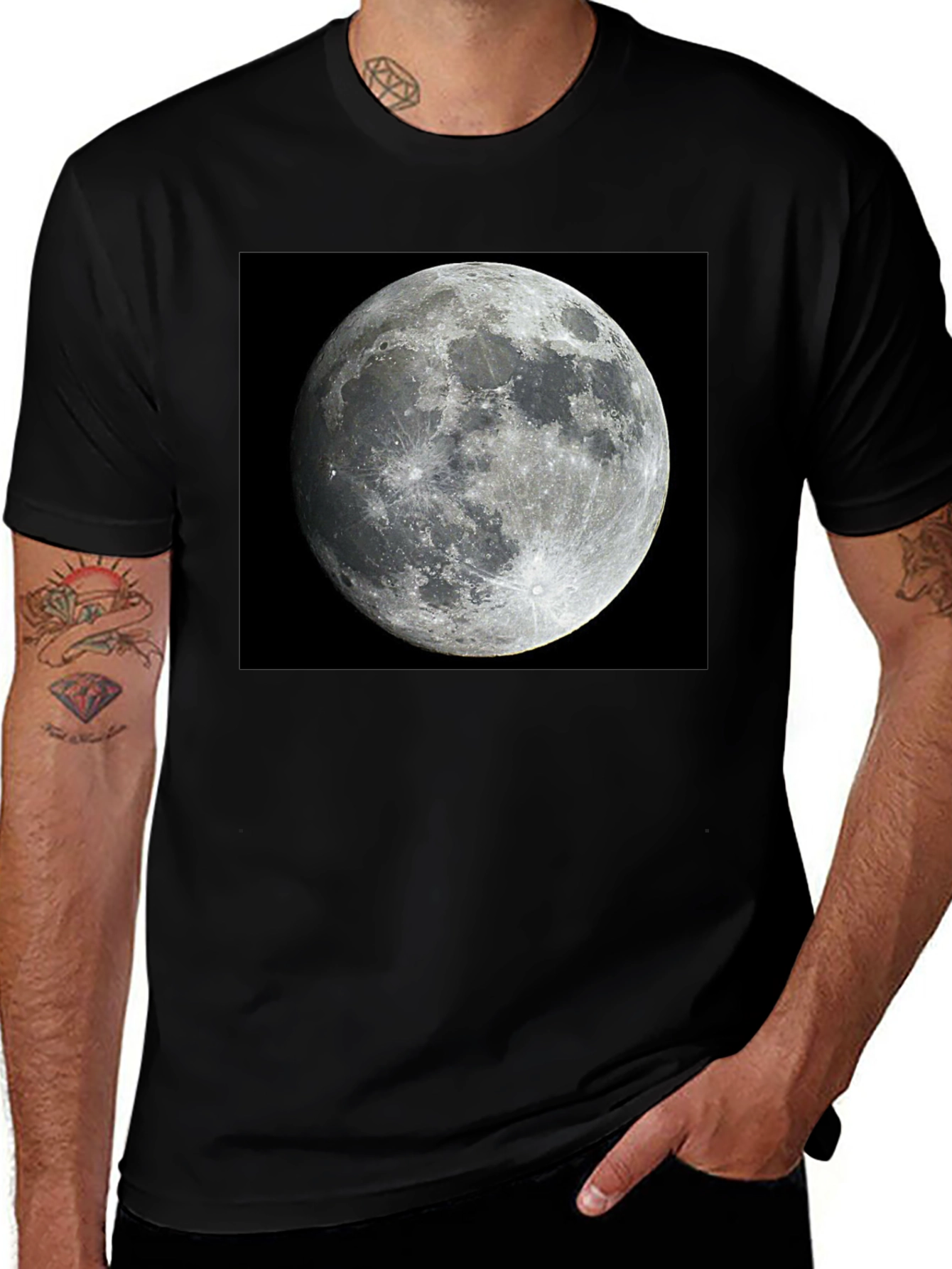 Variant 18 of Lunar Phase Black Tee - Celestial Style
