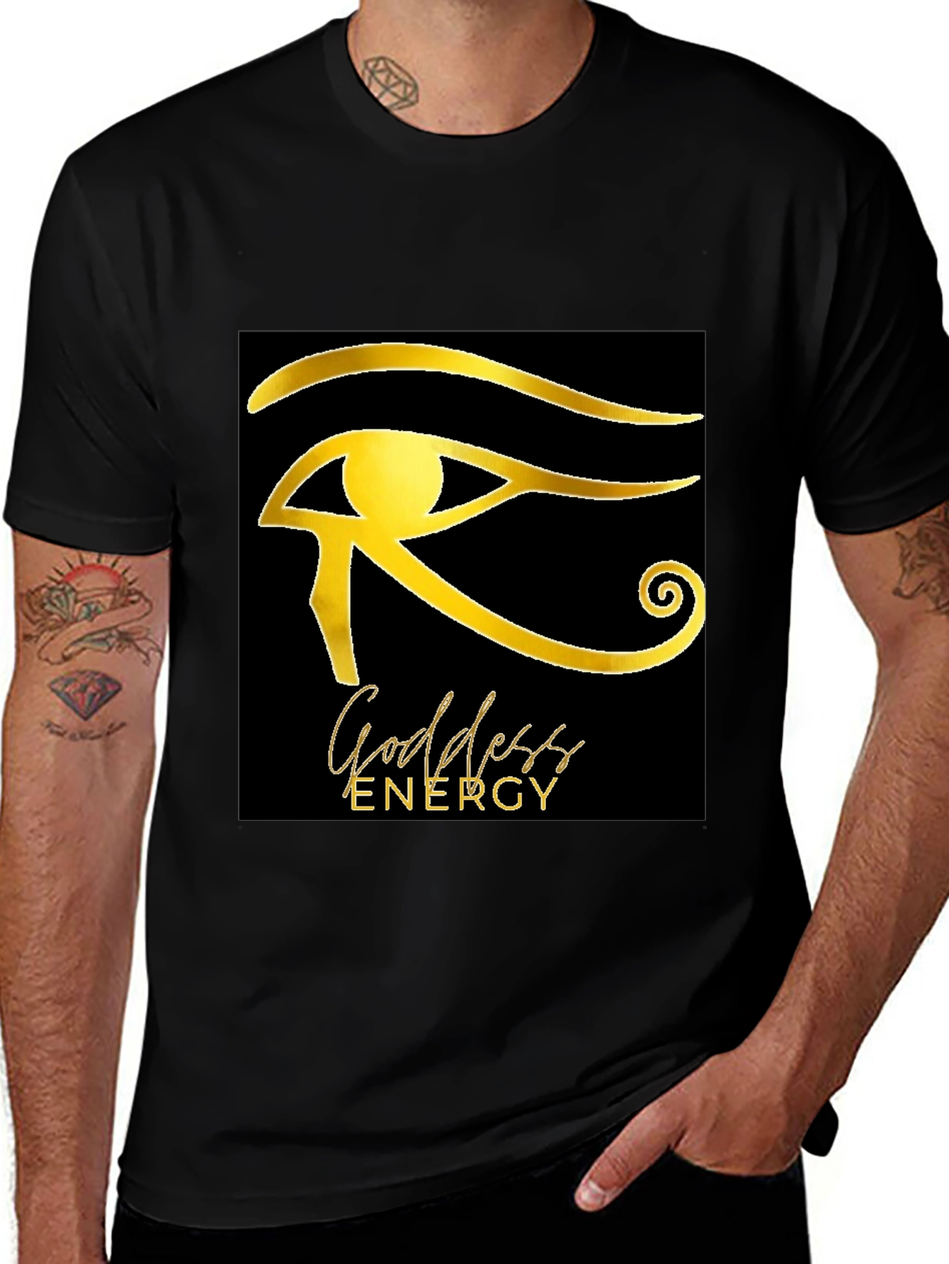Variant 26 of Goddess Energy Black Graphic Tee