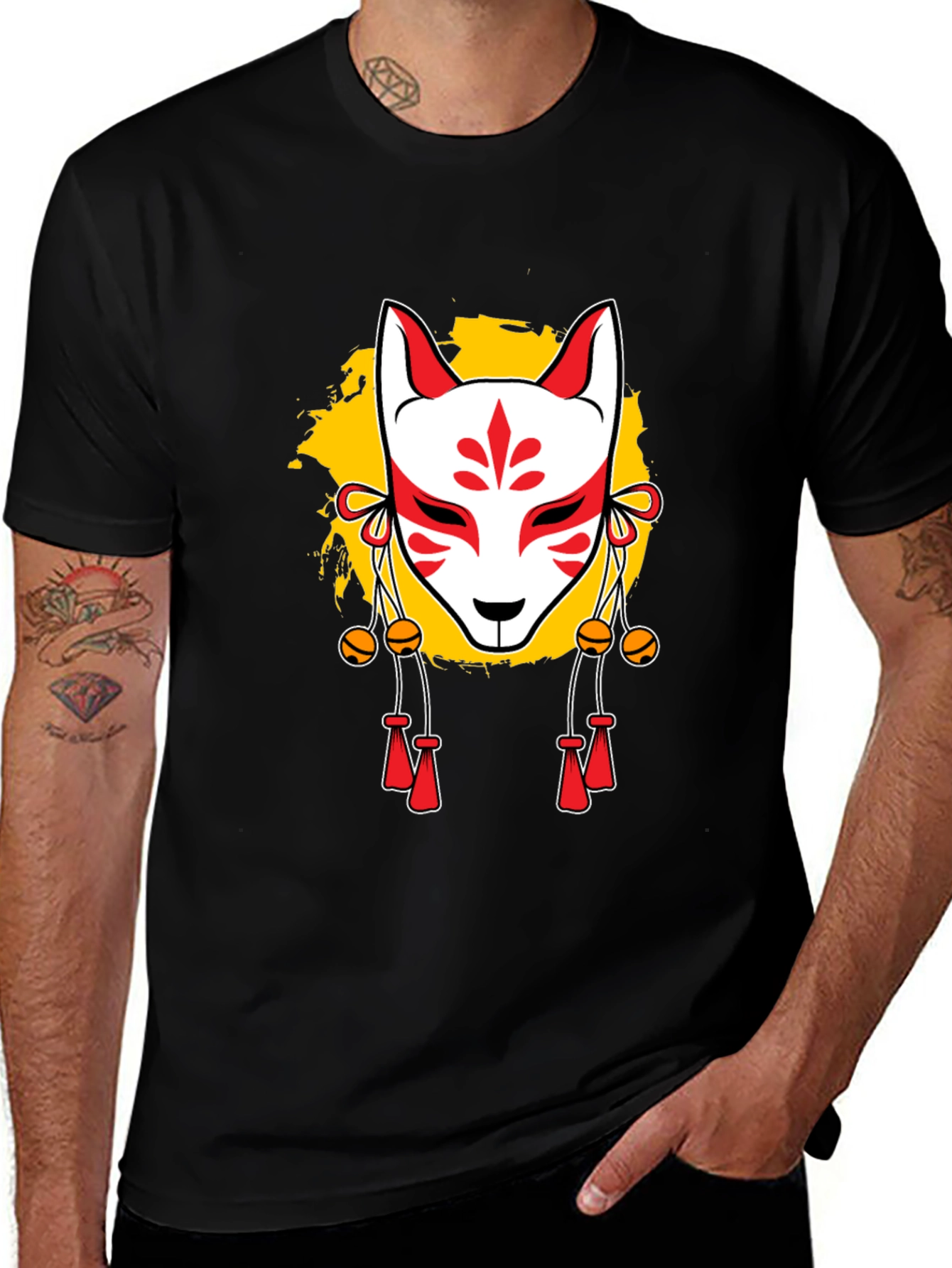 Variant 4 of Fox Mask Graphic T-Shirt - Trendy Streetwear Tee