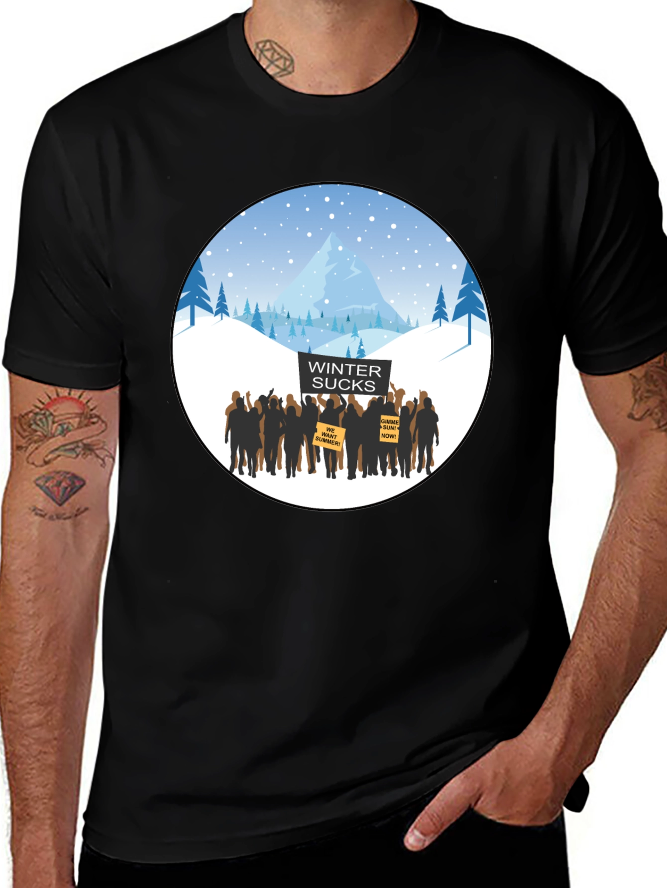 Winter Sucks T-Shirt - Funny Winter Protest Graphic Tee
