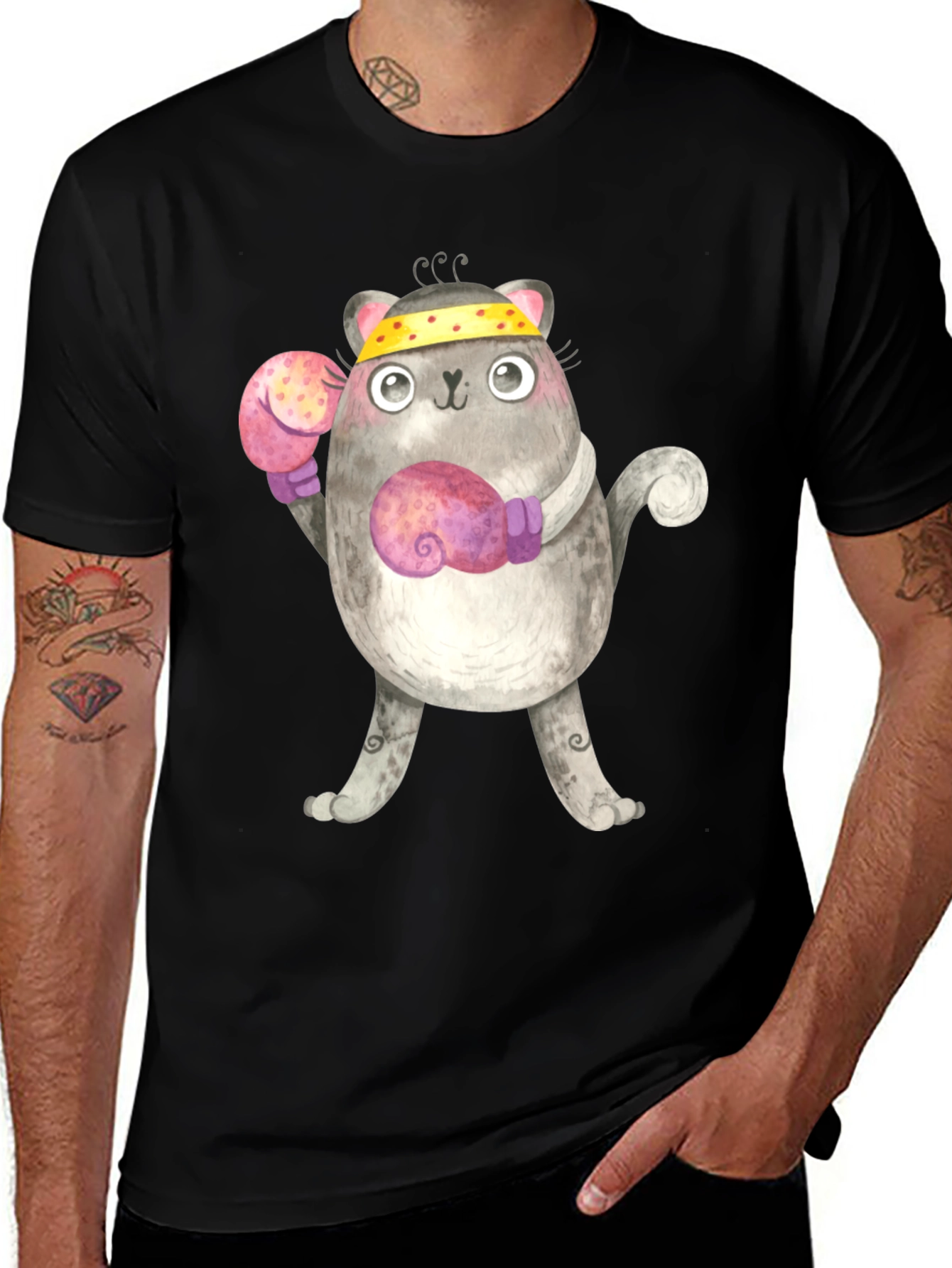 Variant 26 of Boxing Cat T-Shirt - Funny Kitten Tee