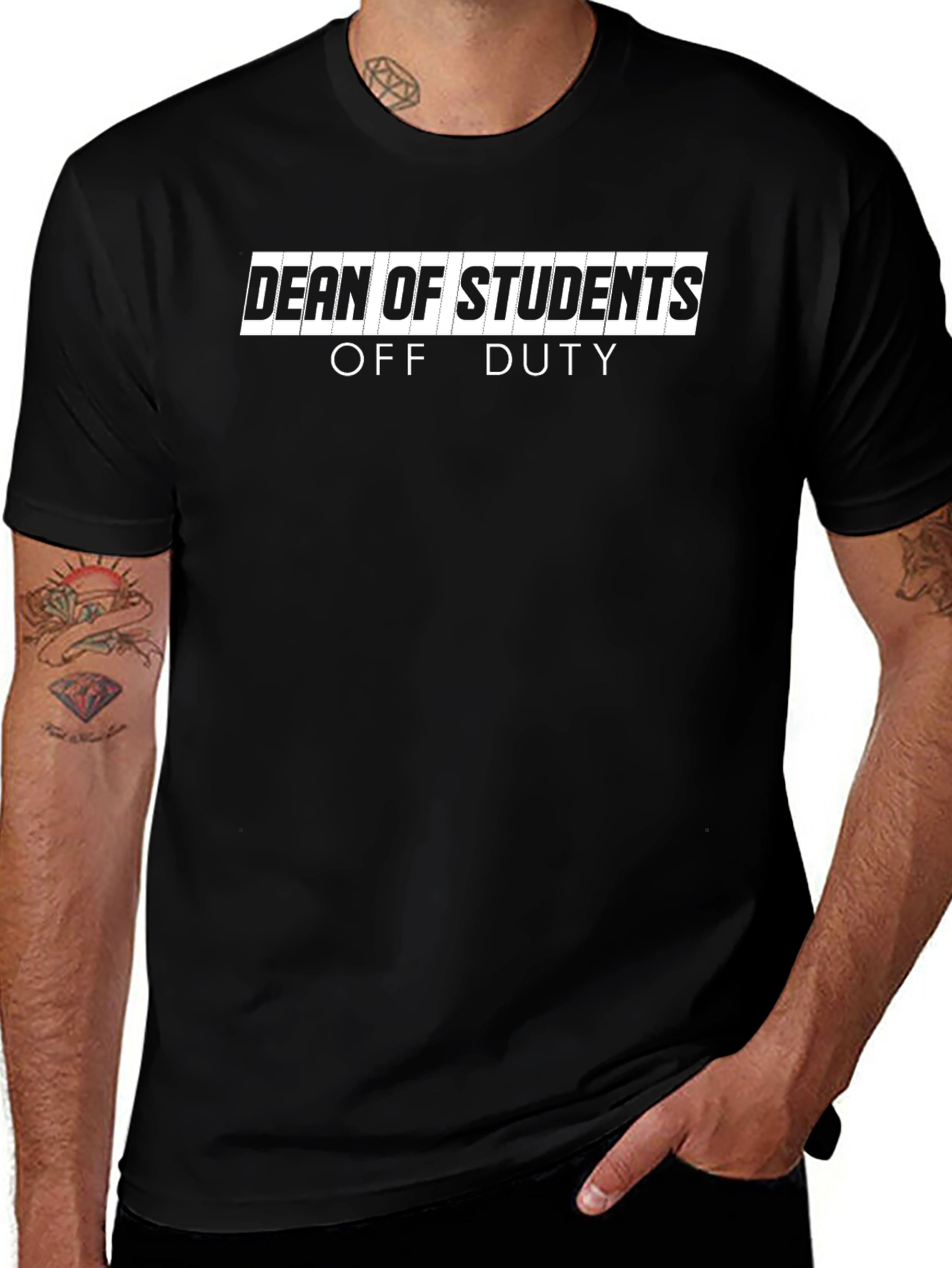 Variant 2 of Dean of Students Off Duty Black T-Shirt