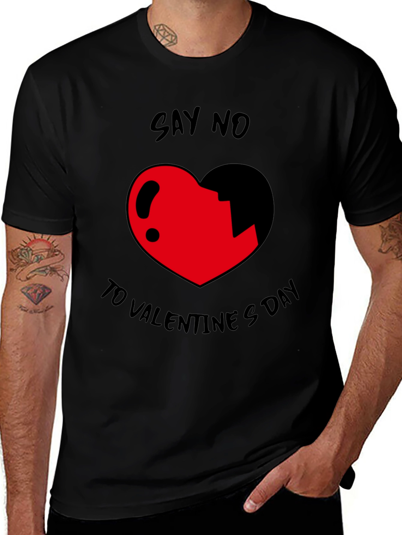 Variant 23 of Anti-Valentine's Day Graphic Tee - Say No to Love!