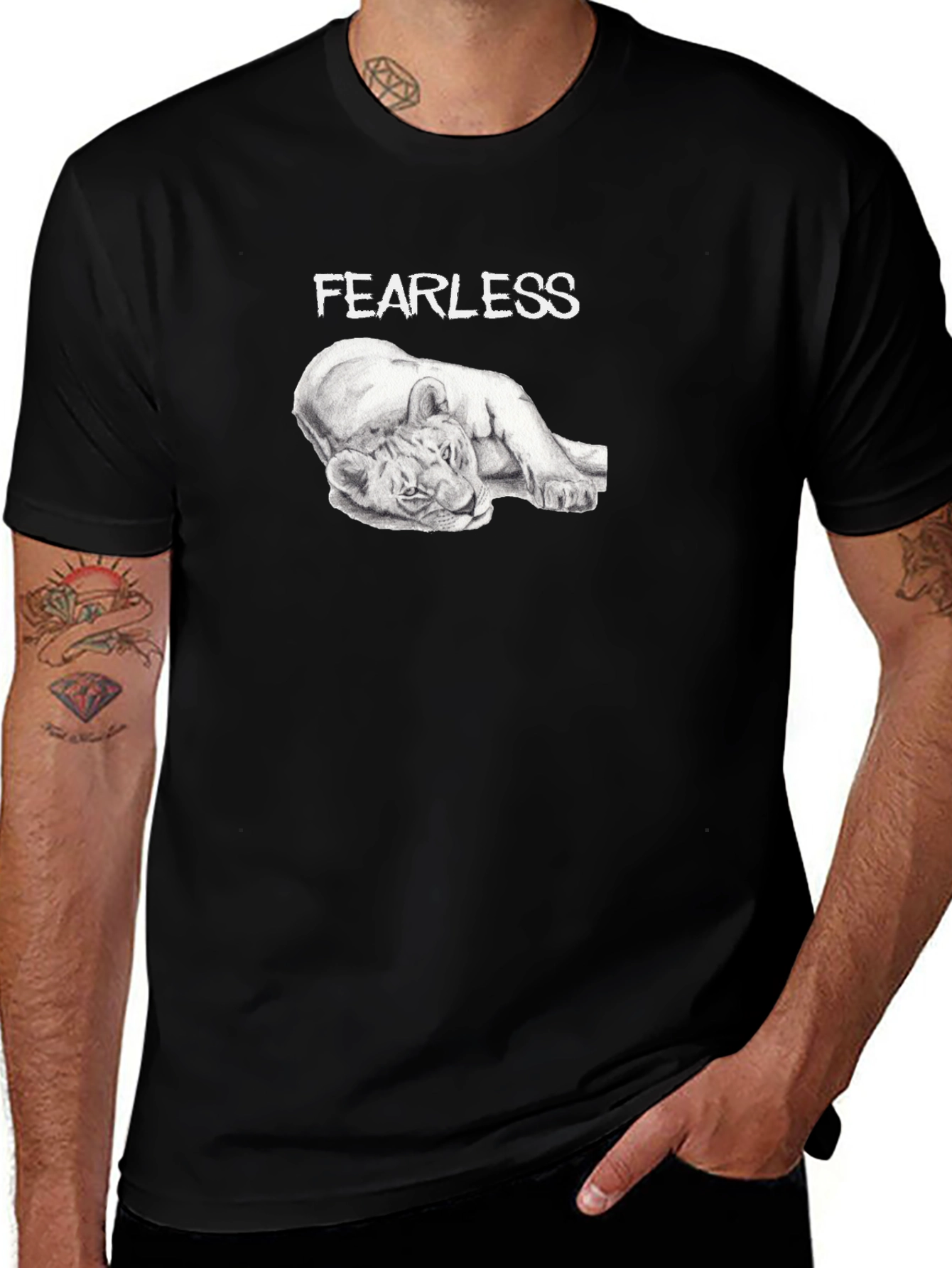 Variant 25 of Fearless Lion Graphic T-Shirt - Premium Comfort Fit