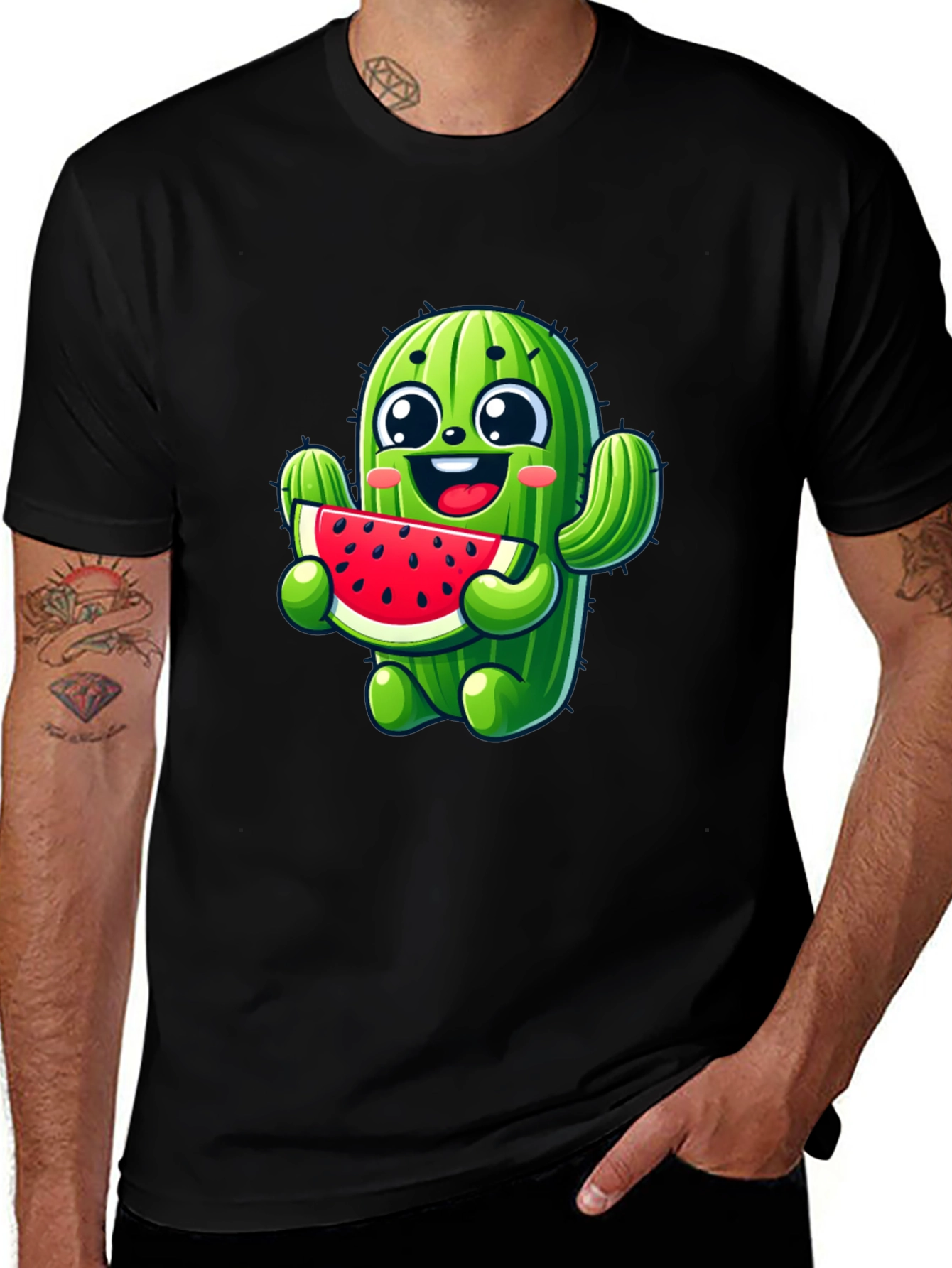 Variant 3 of Cactus Watermelon Black T-Shirt