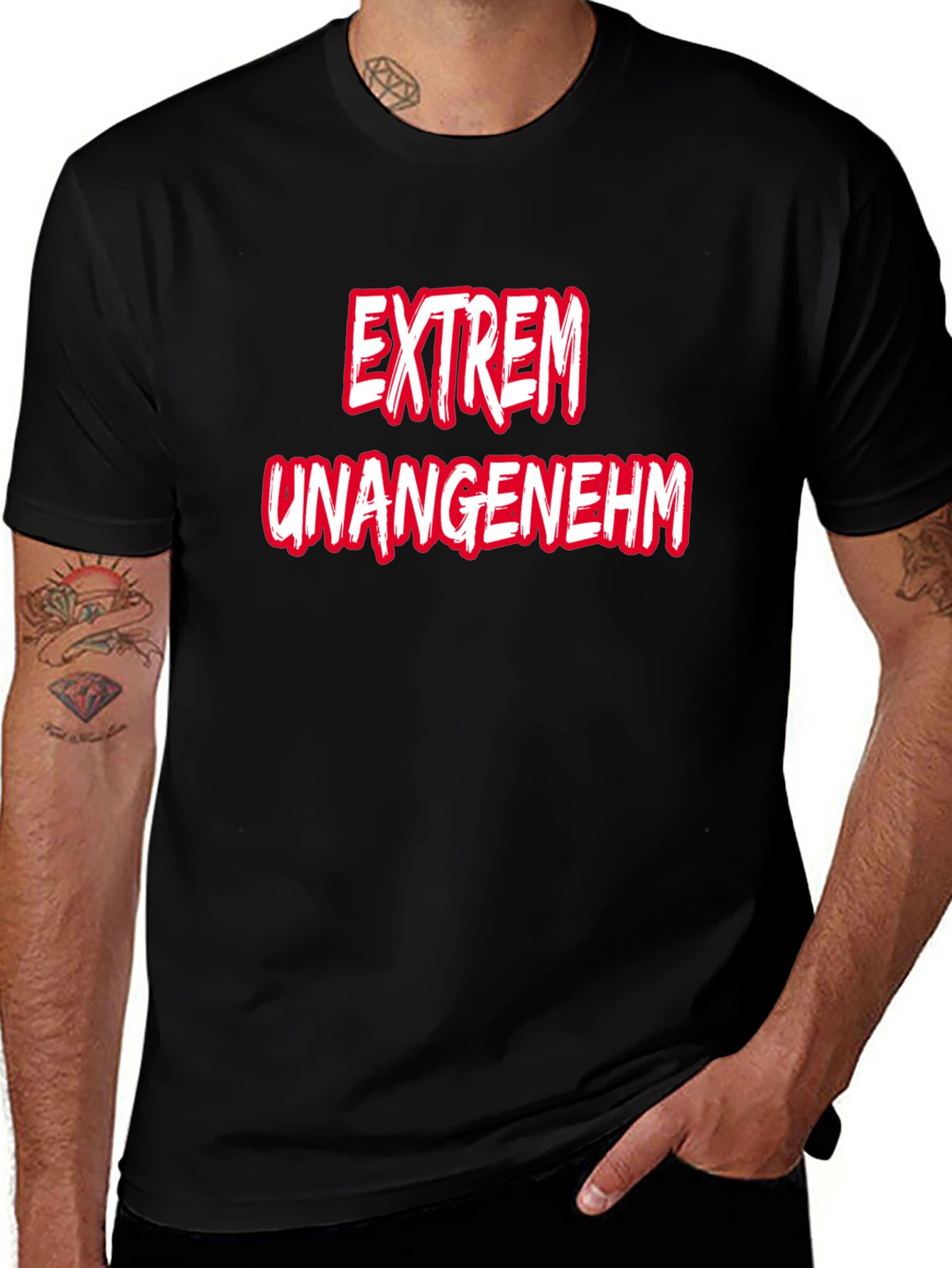 Variant 4 of Extrem Unangenehm Black Graphic Tee