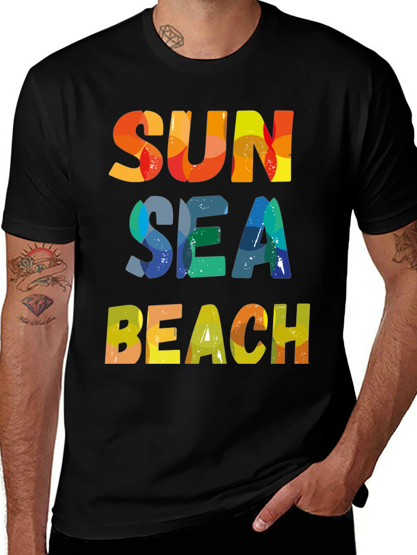 Variant 26 of Sun Sea Beach T-Shirt - Colorful Summer Design