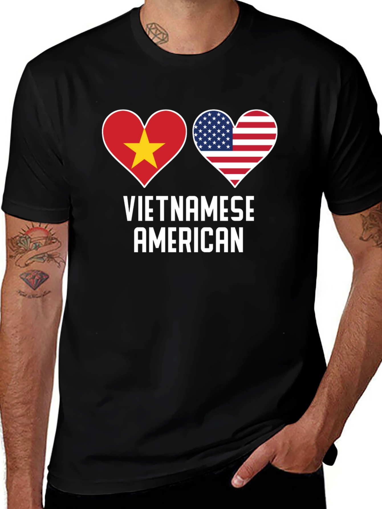 Vietnamese American Flag Heart T-Shirt