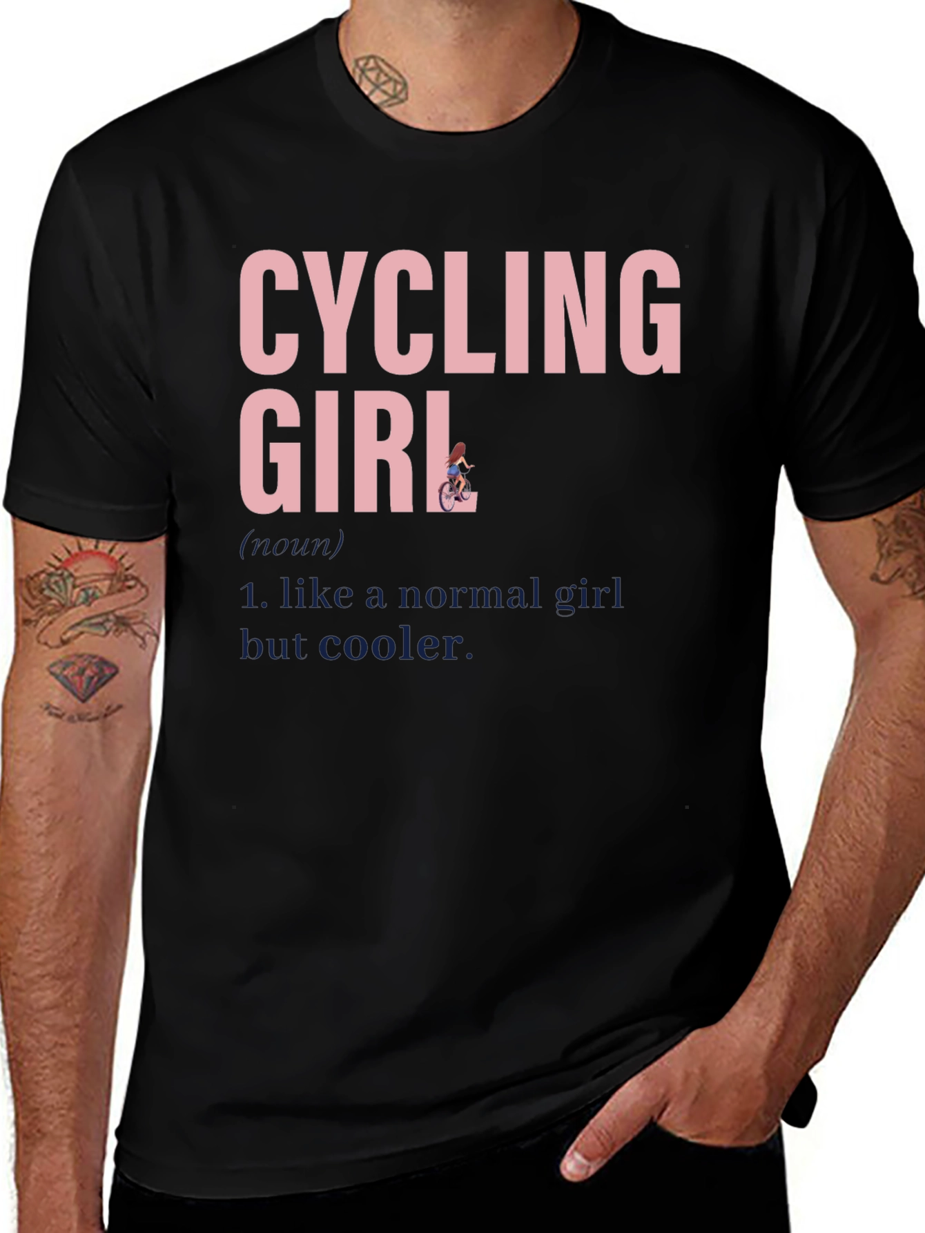 Variant 2 of Cycling Girl T-Shirt - Cool Cyclist Tee