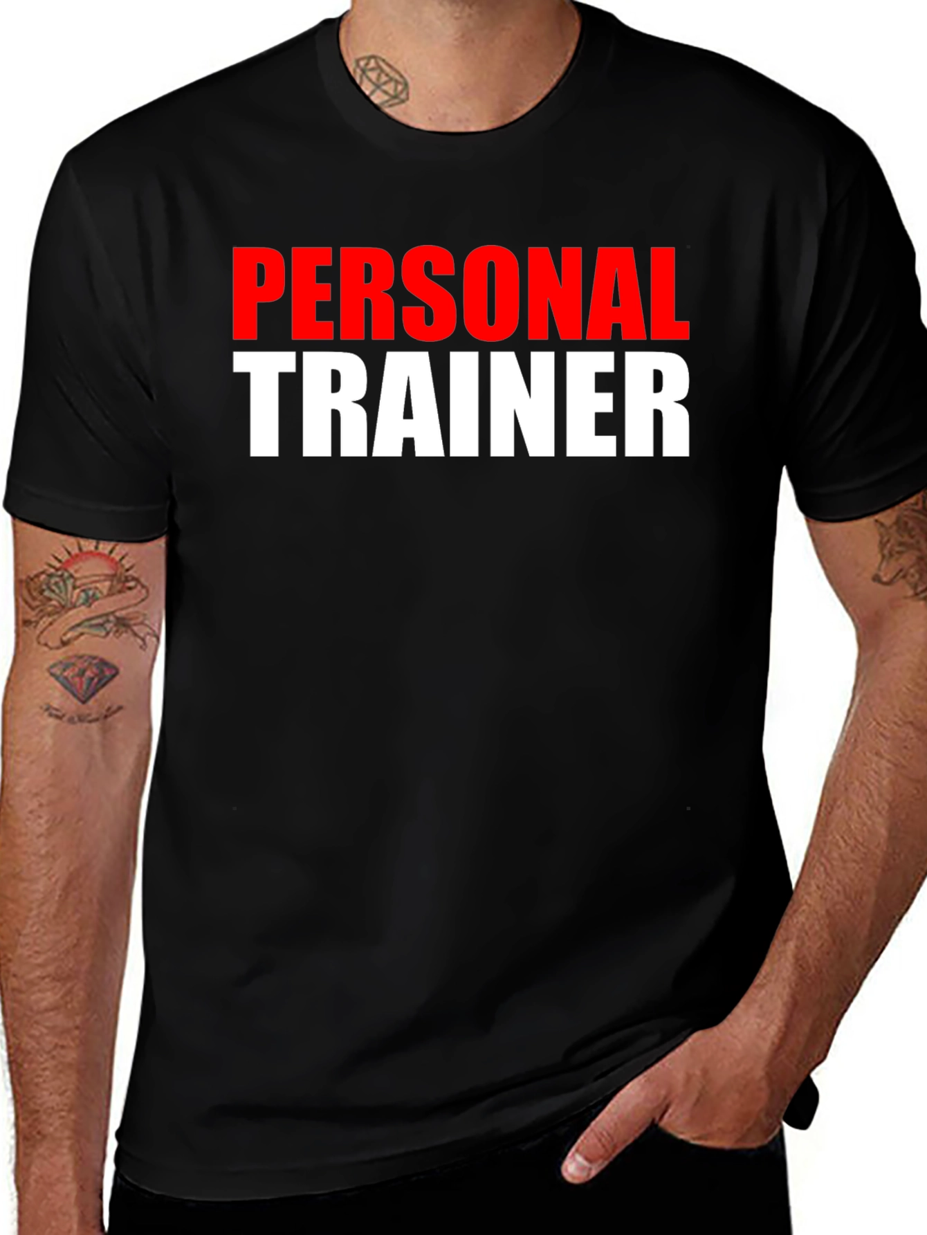 Personal Trainer Graphic Tee - Black Cotton Gym Shirt