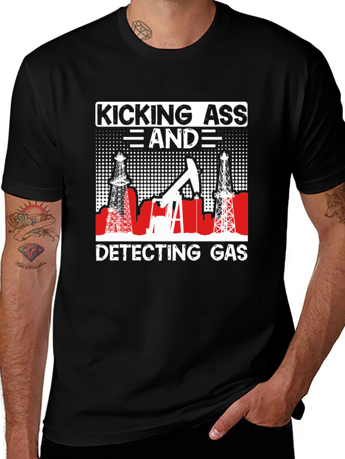 Variant 10 of Kicking Ass & Detecting Gas Black T-Shirt