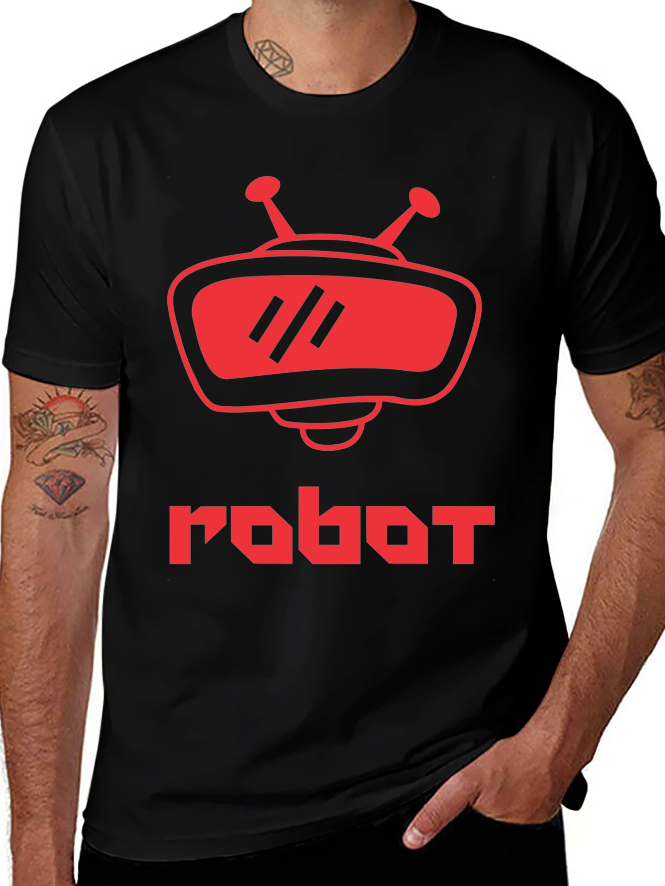 Variant 3 of Retro Robot Graphic T-Shirt