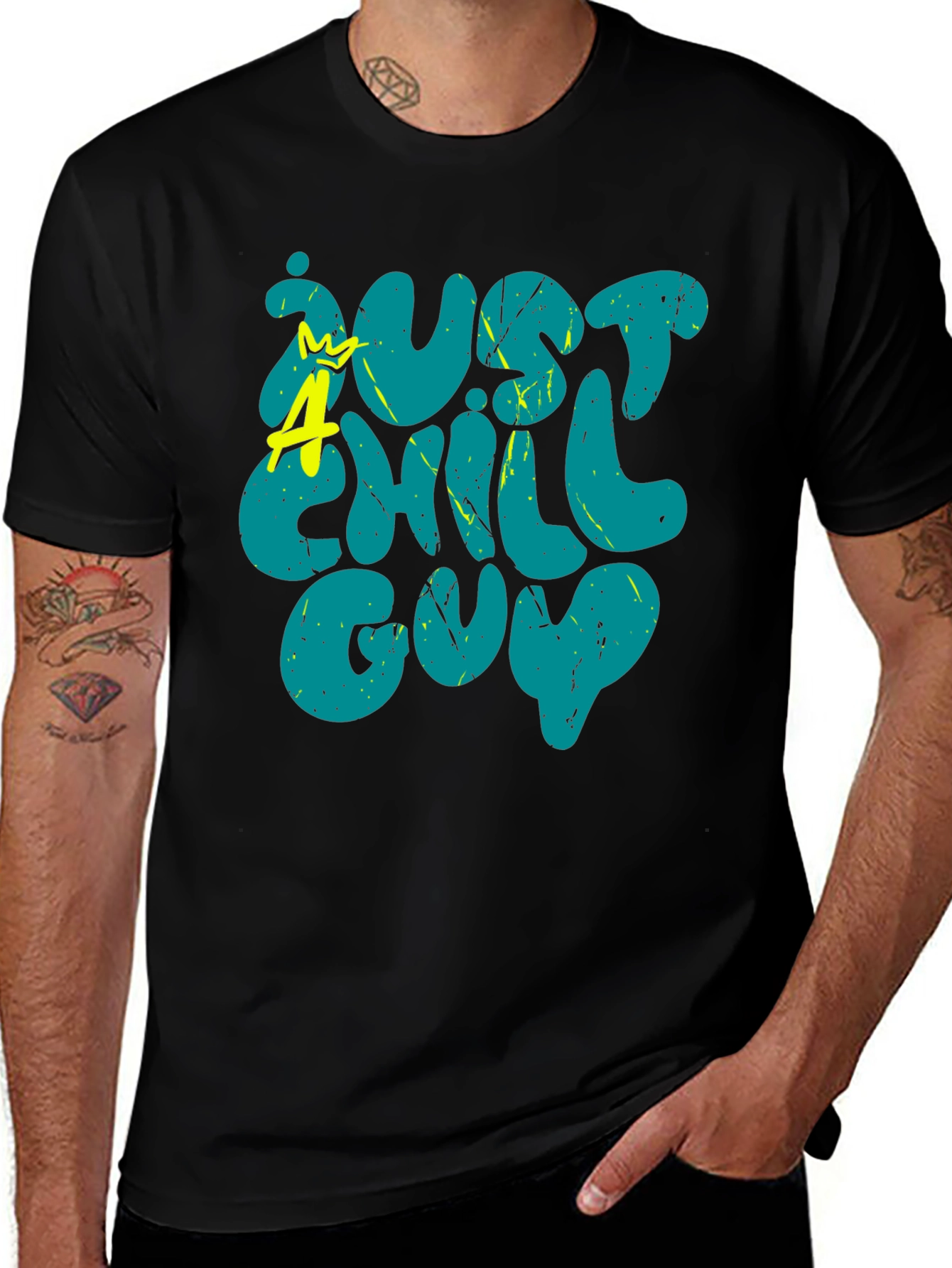 Just a Chill Guy Graphic Tee - Men's Black T-Shirt