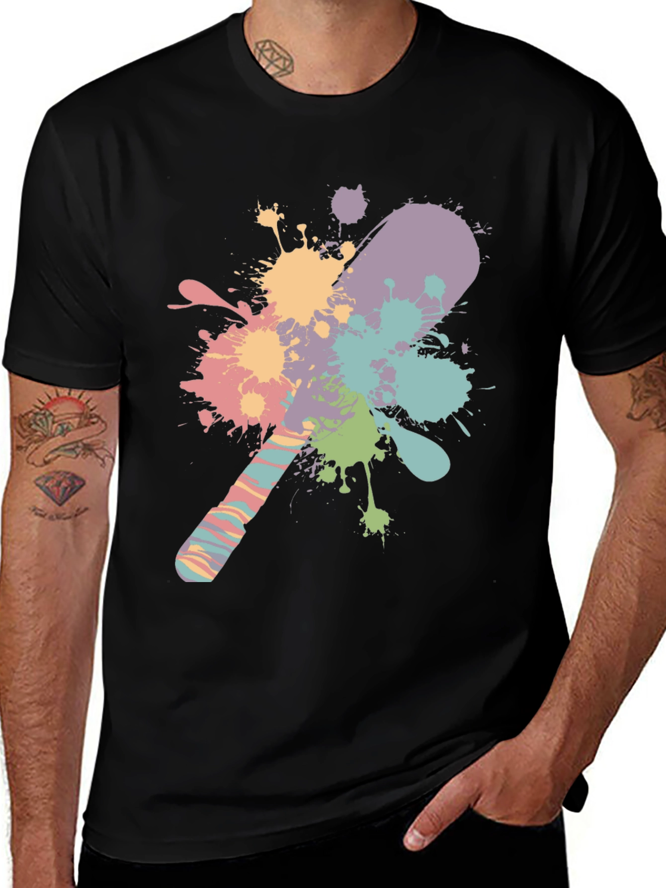 Variant 5 of Abstract Splatter Graphic T-Shirt - Modern Casual Wear