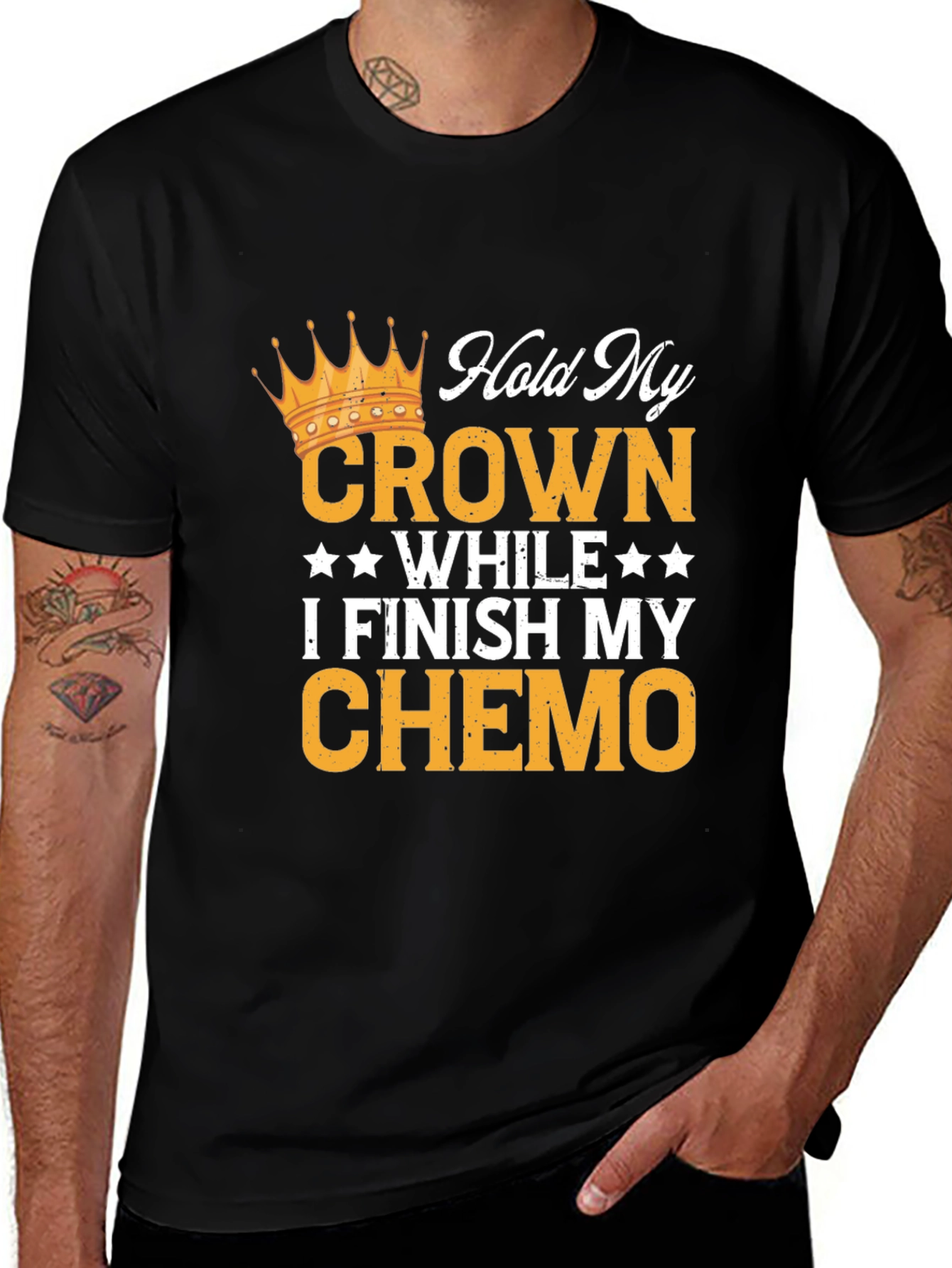 Variant 24 of Hold My Crown Chemo T-Shirt Cancer Awareness Tee