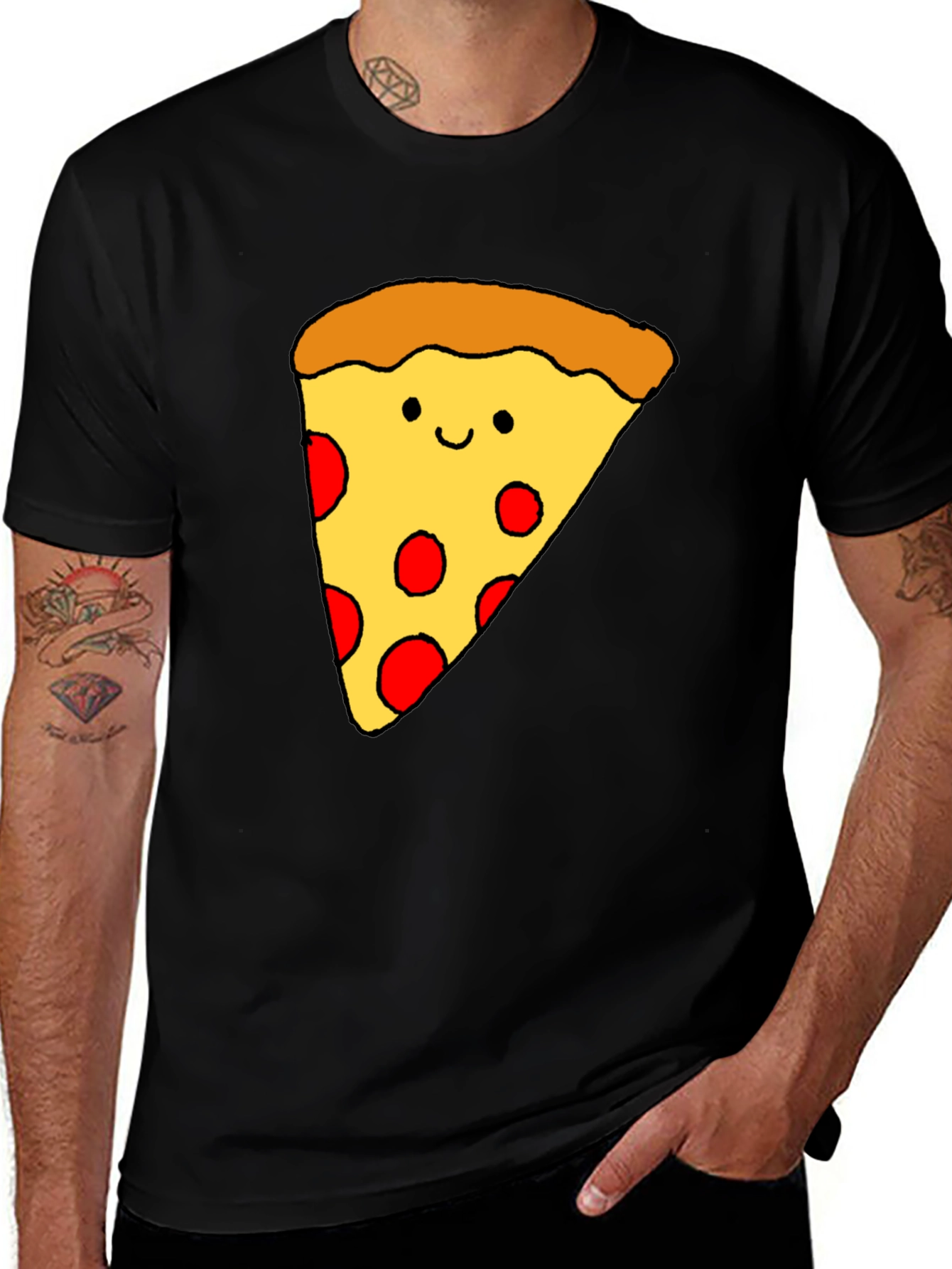 Variant 19 of Fun Pizza Graphic T-Shirt - Black