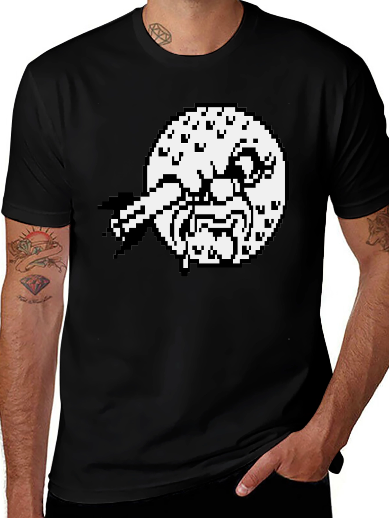 Variant 8 of Pixel Art Graphic Tee - Black