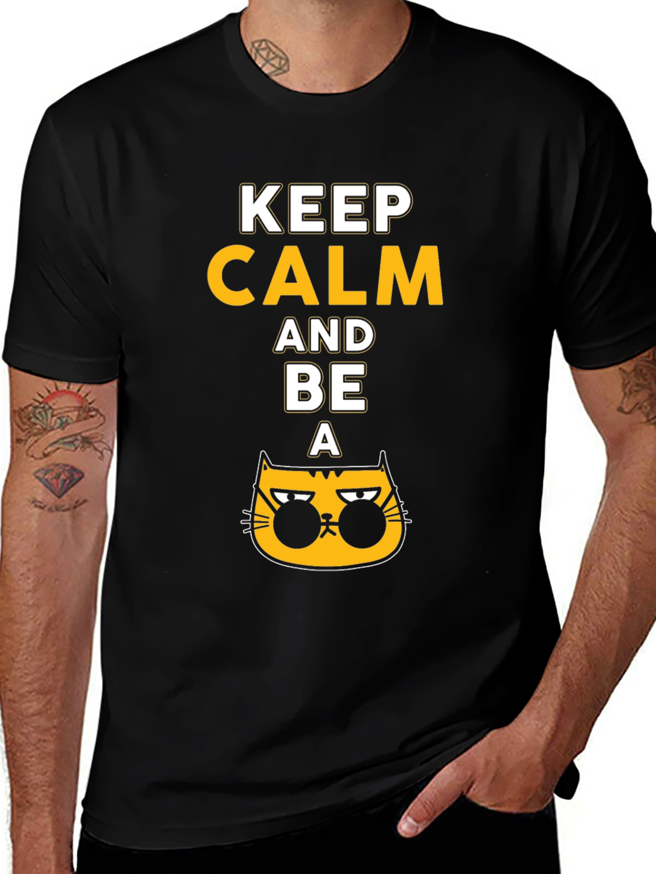 Variant 25 of Keep Calm and Be A Cat Black T-Shirt