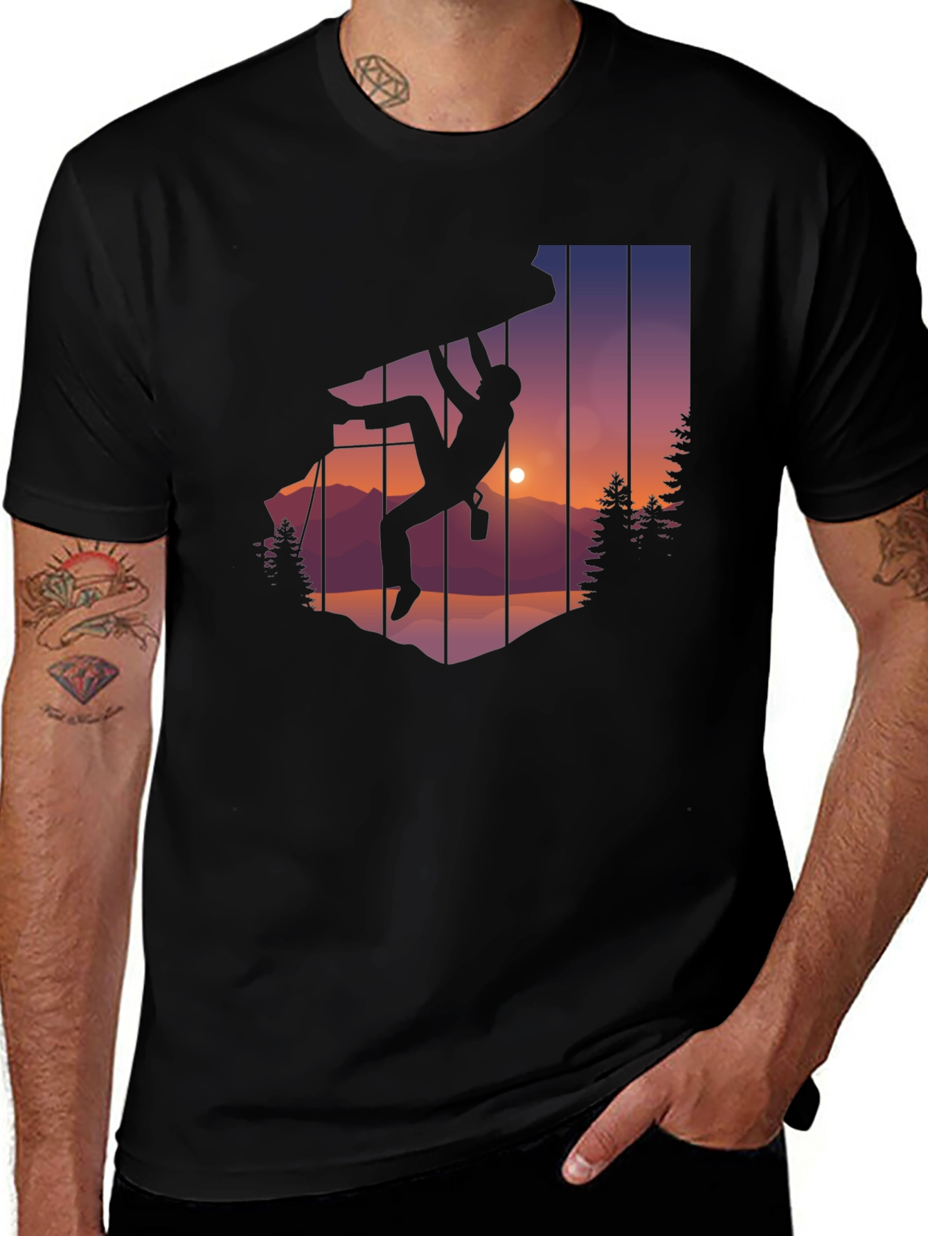 Variant 17 of Climbing Silhouette Graphic Tee - Adventure T-Shirt