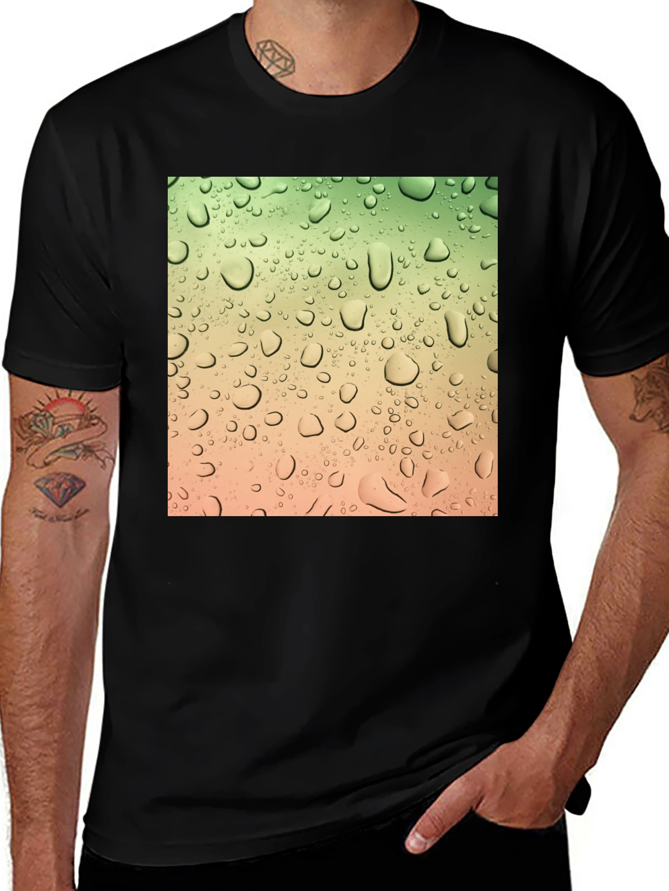 Variant 3 of Raindrop Graphic T-Shirt - Modern Water Drop Design