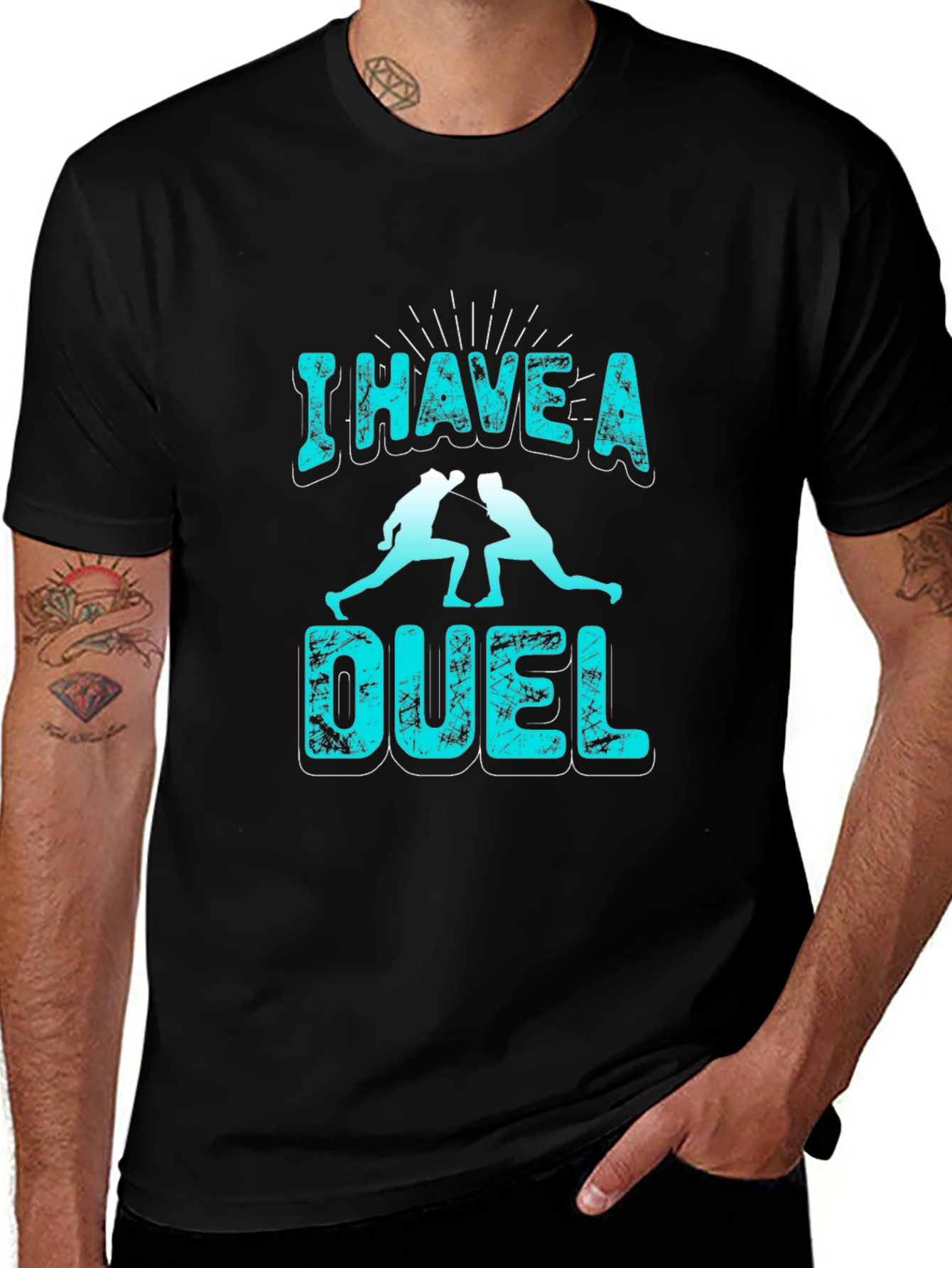 Variant 8 of I Have a Duel Graphic T-Shirt - Black