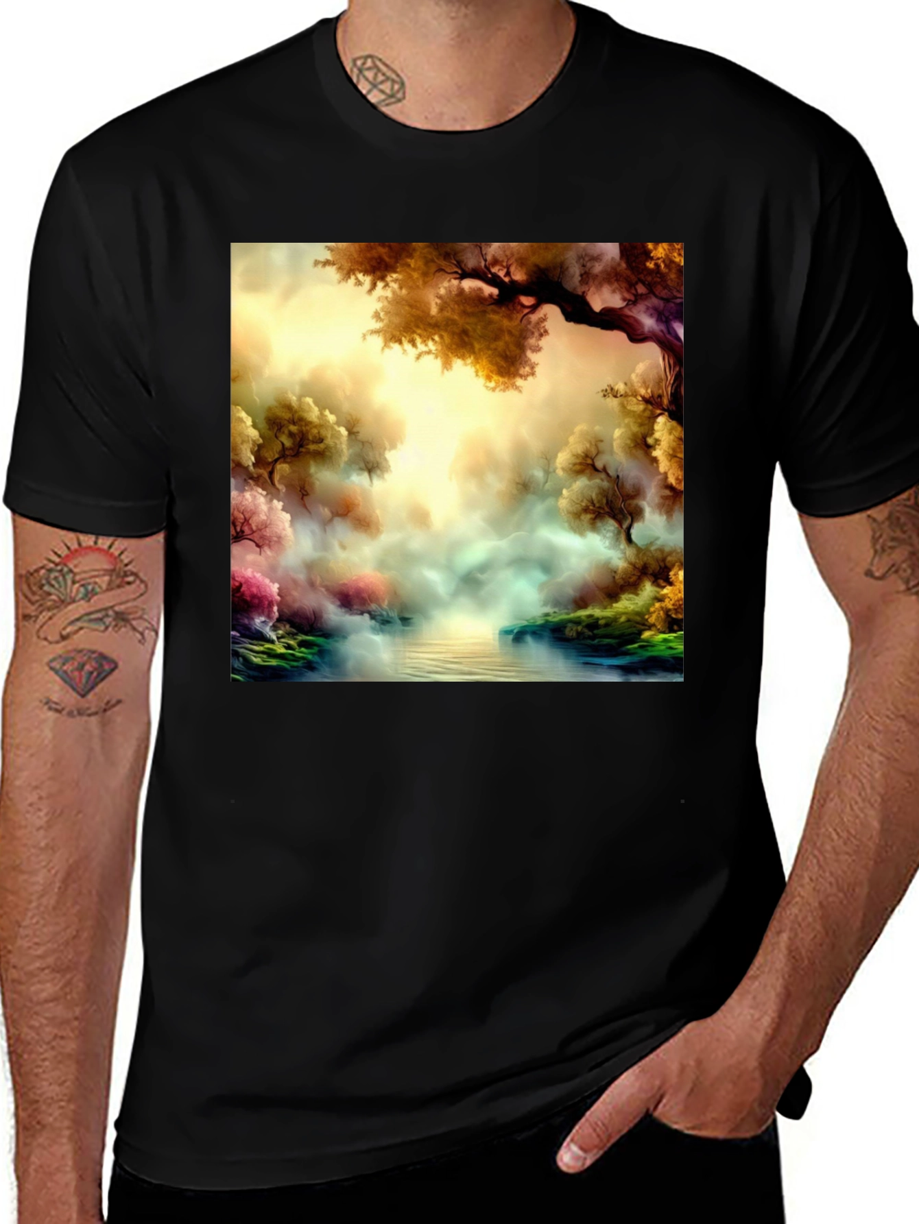 Variant 18 of Enchanted Forest T-Shirt - Nature Fantasy Design