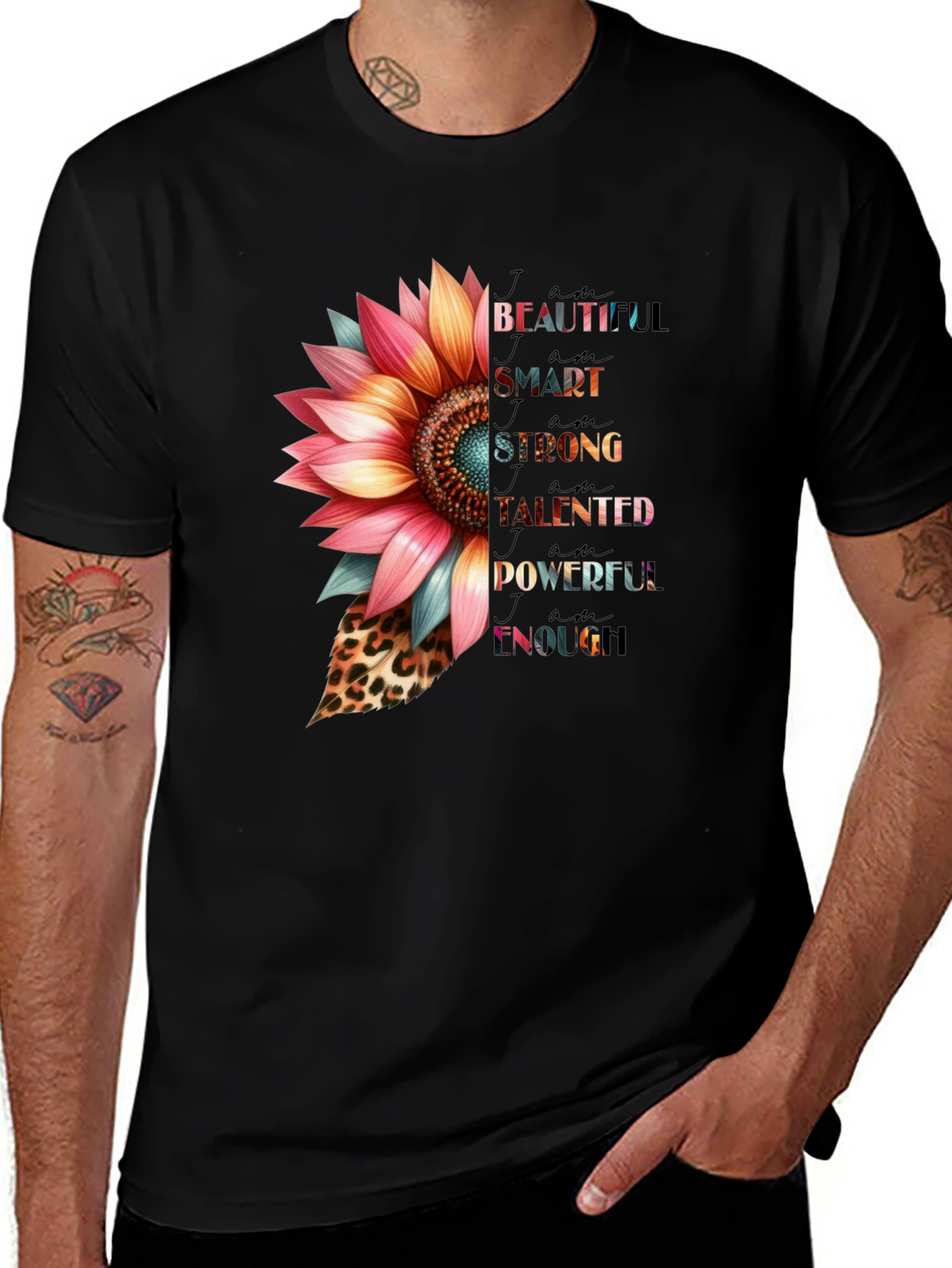 Variant 28 of I am Beautiful Sunflower Graphic T-Shirt