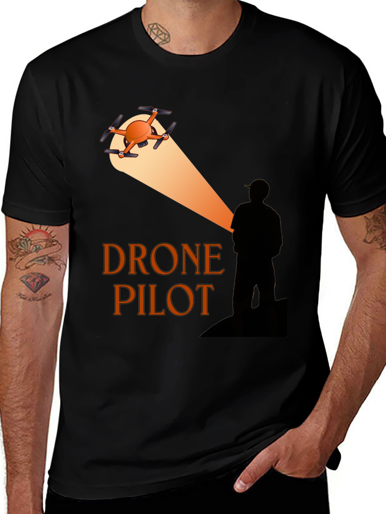 Variant 30 of Drone Pilot T-Shirt - Black Graphic Tee