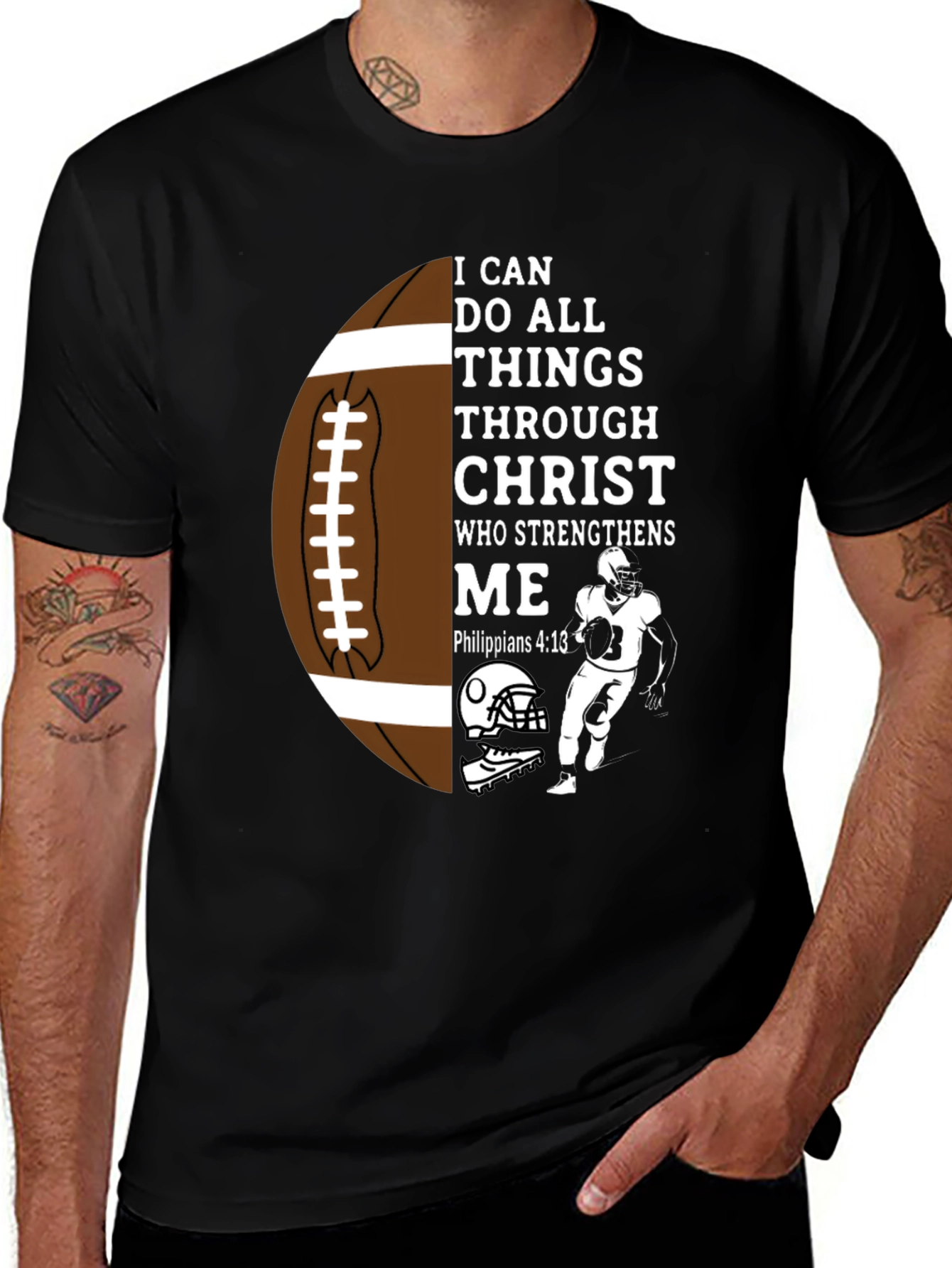 Variant 23 of I Can Do All Things Through Christ Football T-Shirt