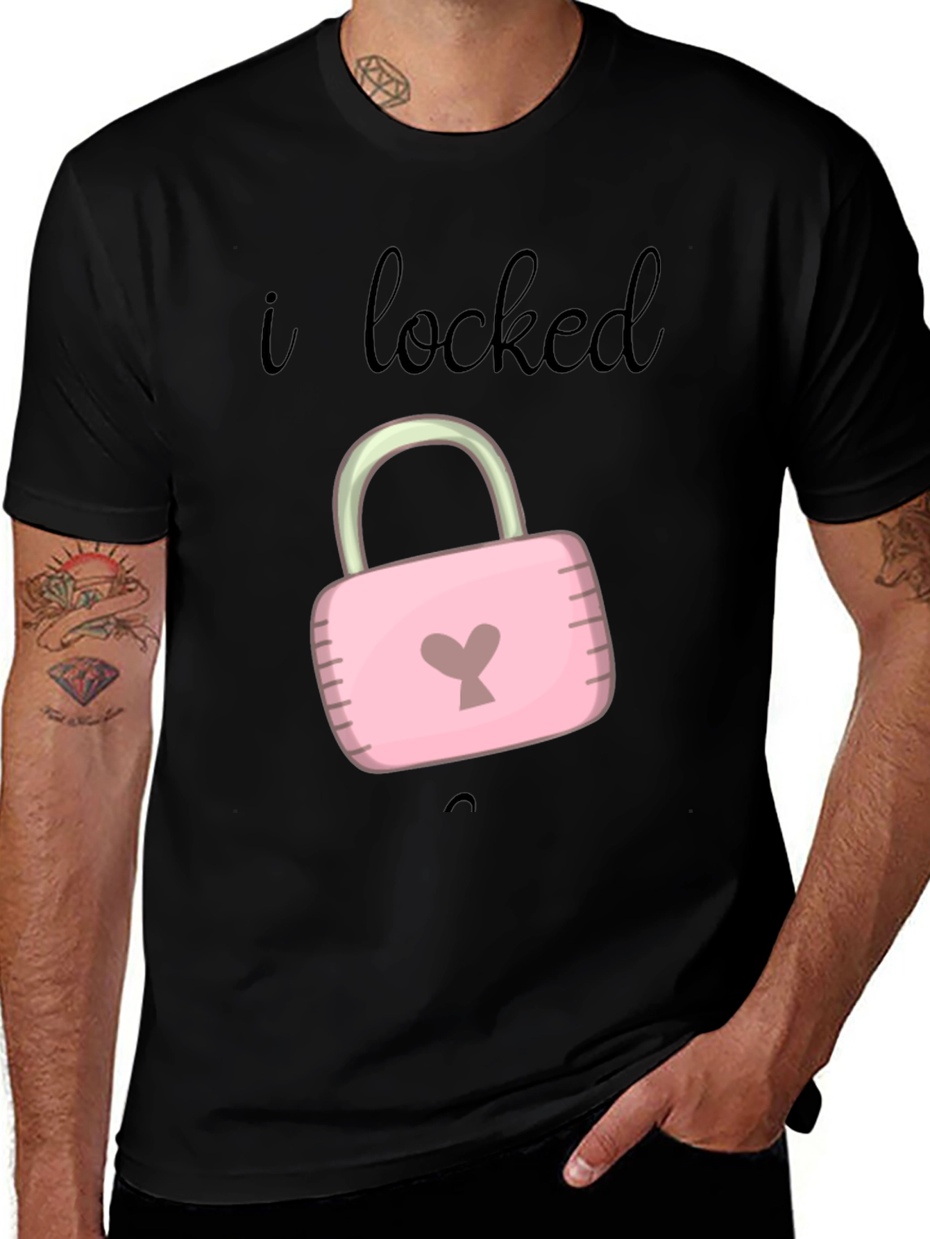 Variant 4 of I Locked My Heart T-Shirt Novelty Love Tee