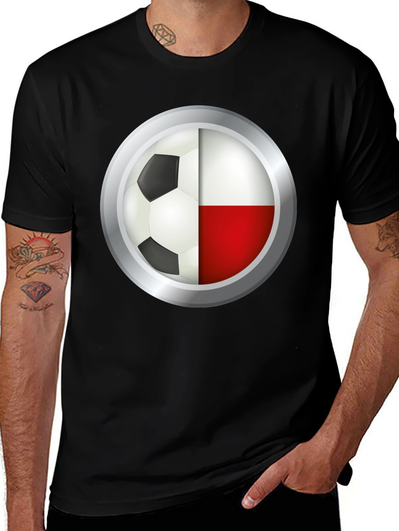 Variant 26 of Poland Soccer Ball T-Shirt - Polish Flag Football Tee