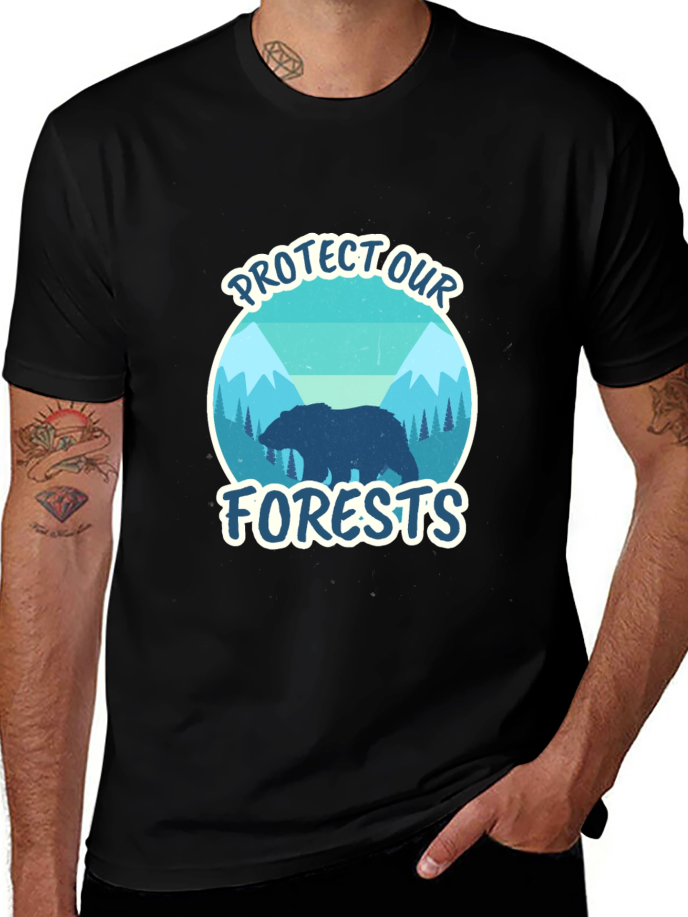 Variant 23 of Protect Our Forests Bear Graphic Tee