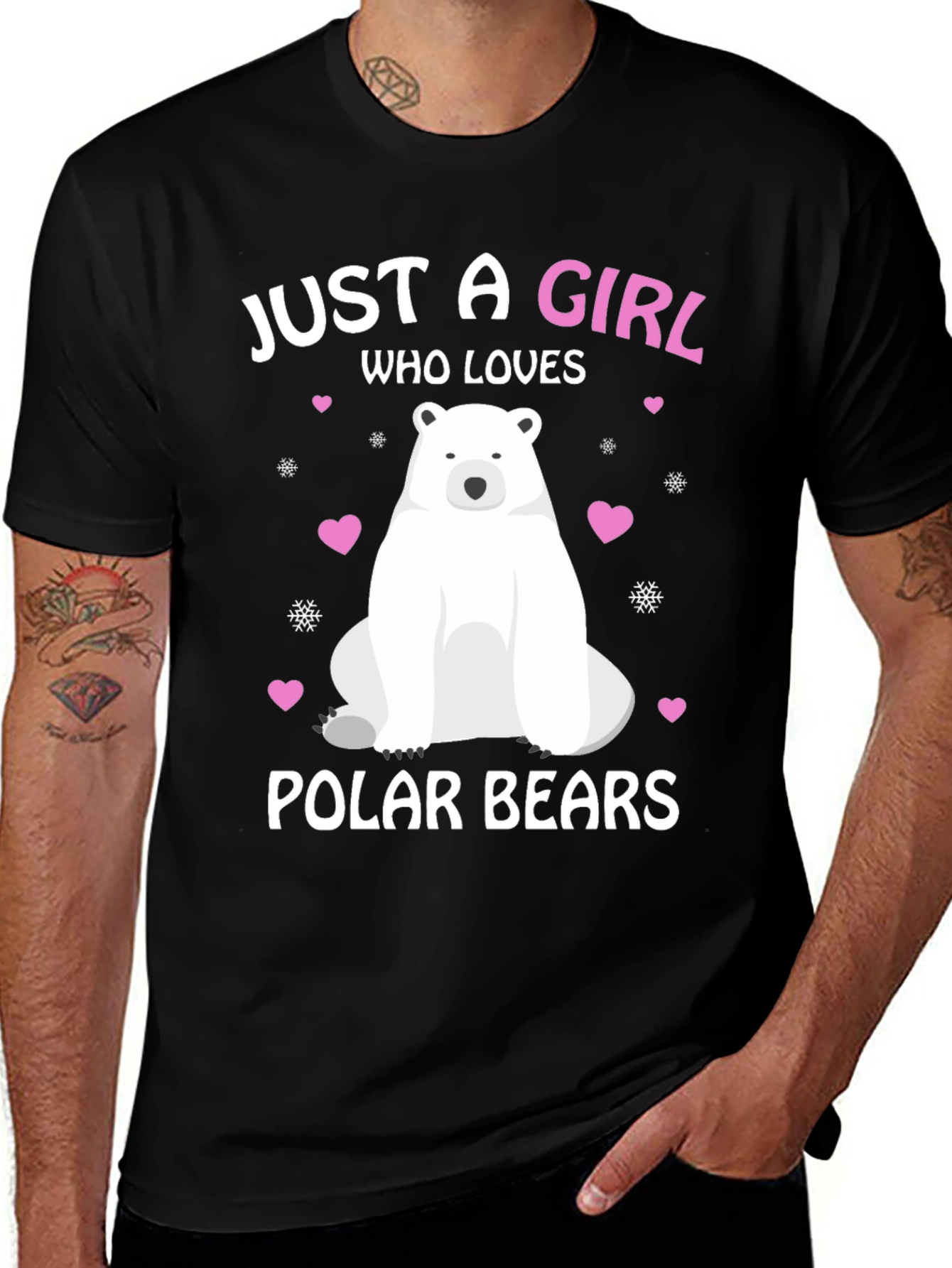 Variant 21 of Girl Who Loves Polar Bears Graphic Tee