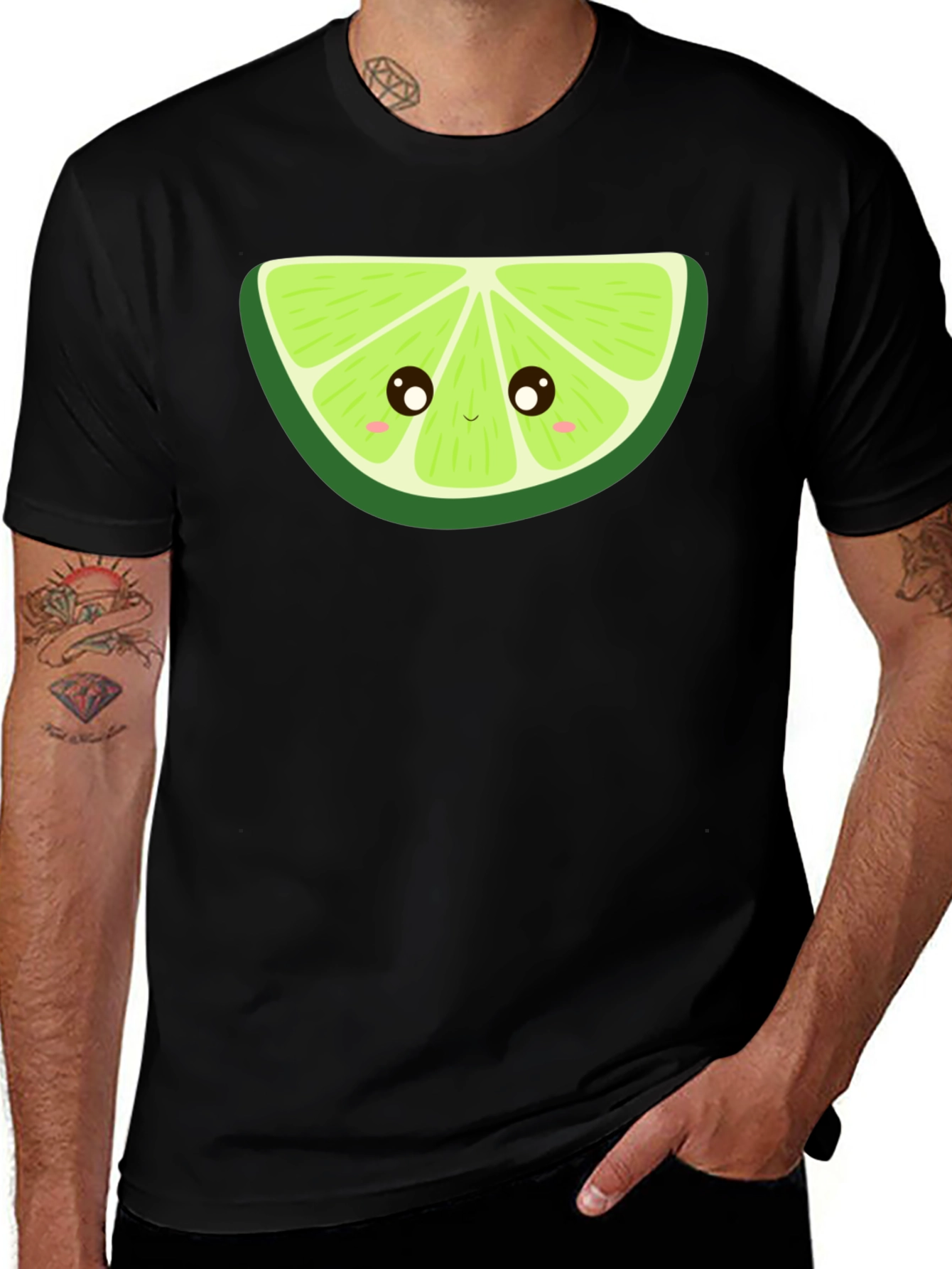 Lime Slice Graphic T-Shirt - Black