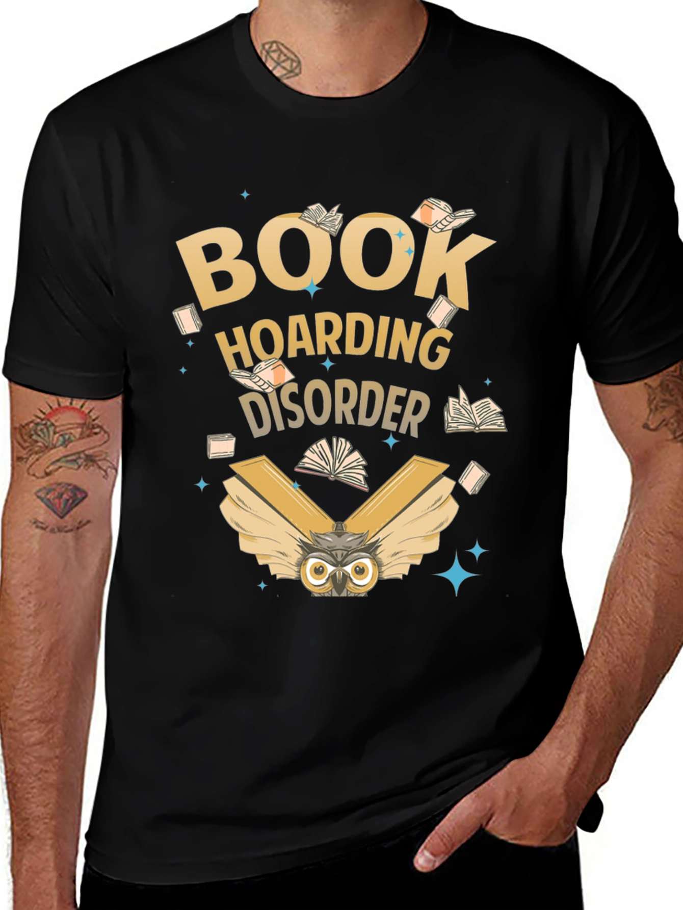 Variant 14 of Book Hoarding Disorder Owl T-Shirt
