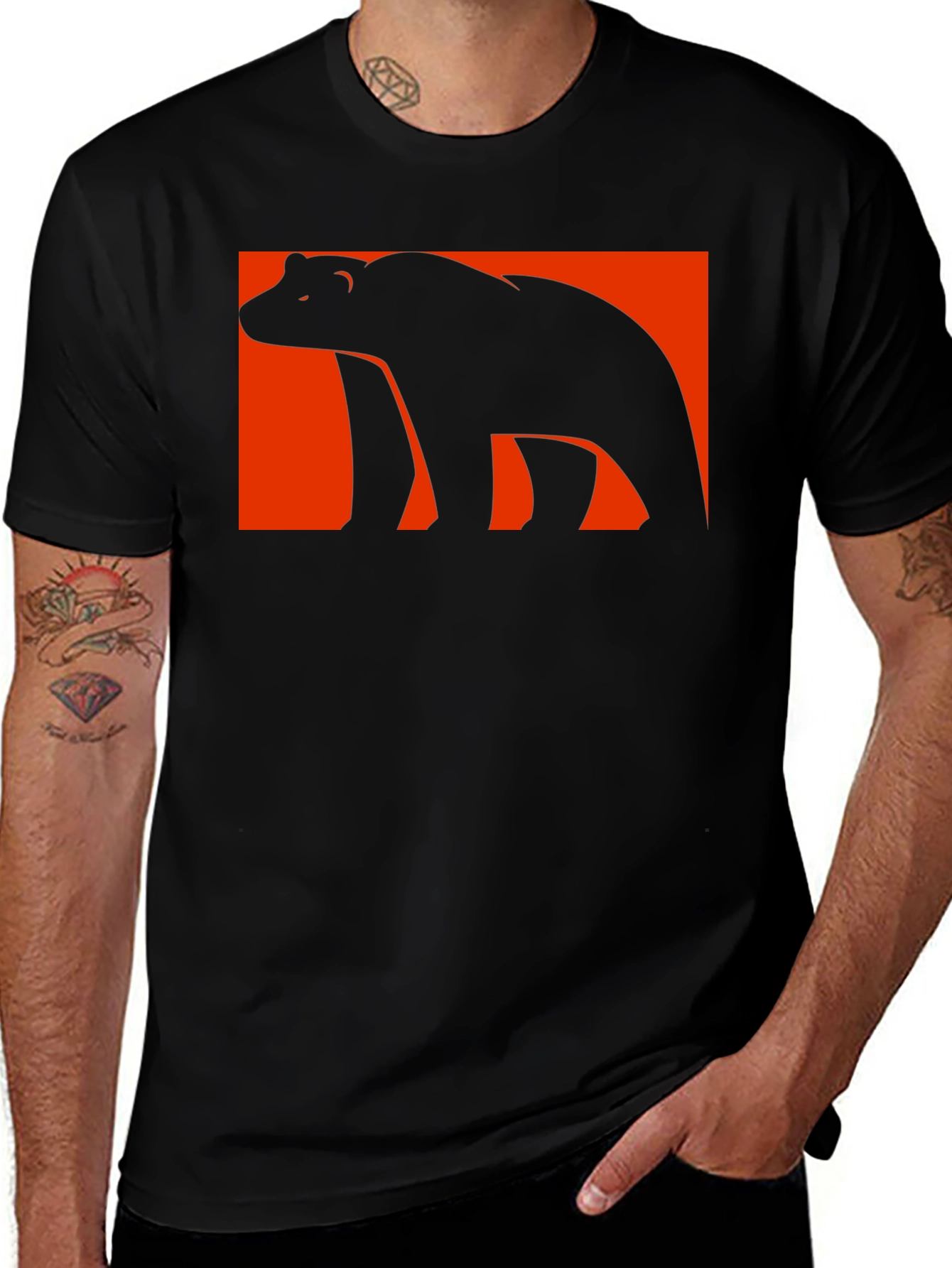 Variant 26 of Bear Graphic Tee - Black T-Shirt