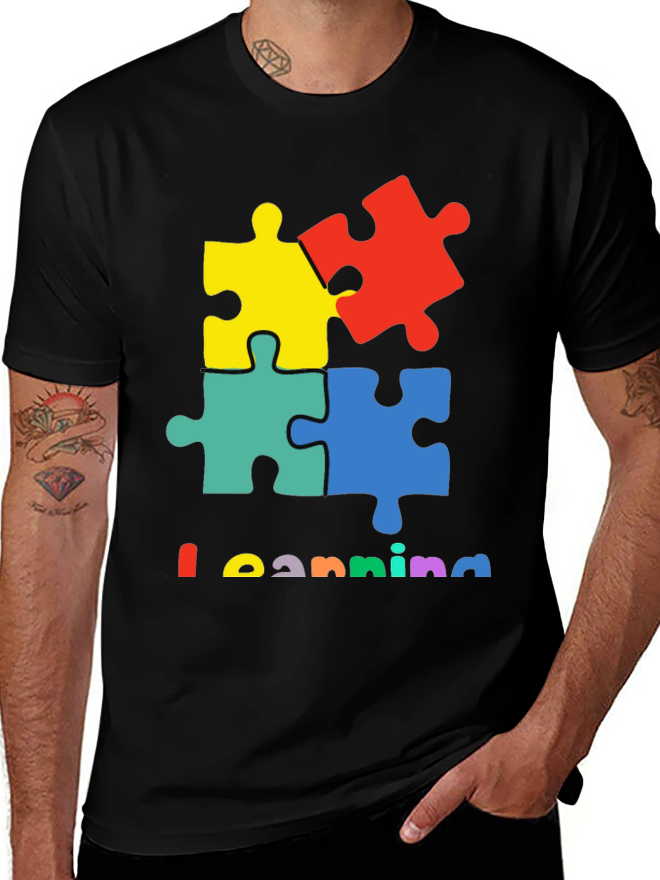 Variant 29 of Learning Autism Awareness Puzzle Piece T-Shirt