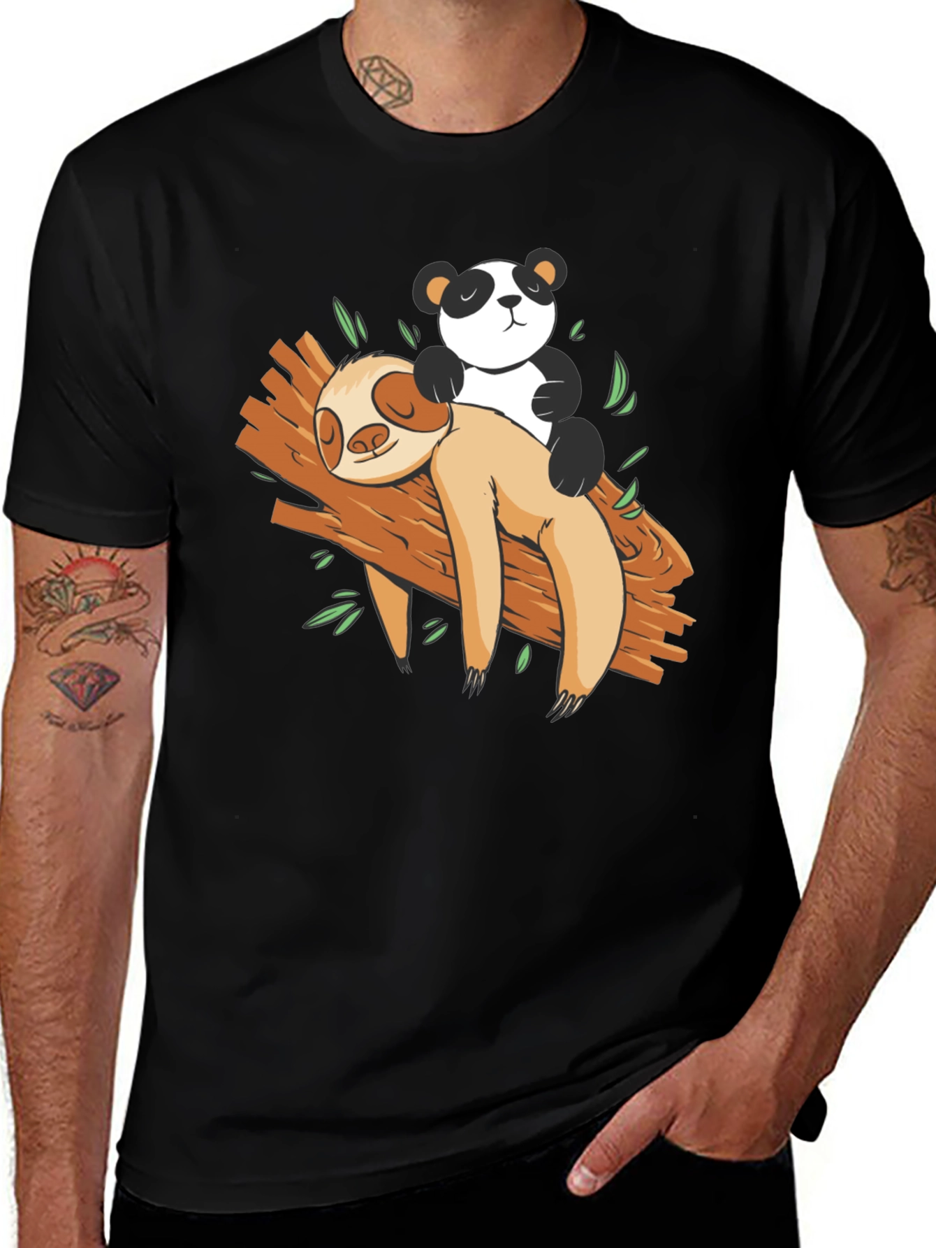 Variant 5 of Sloth and Panda Graphic T-Shirt