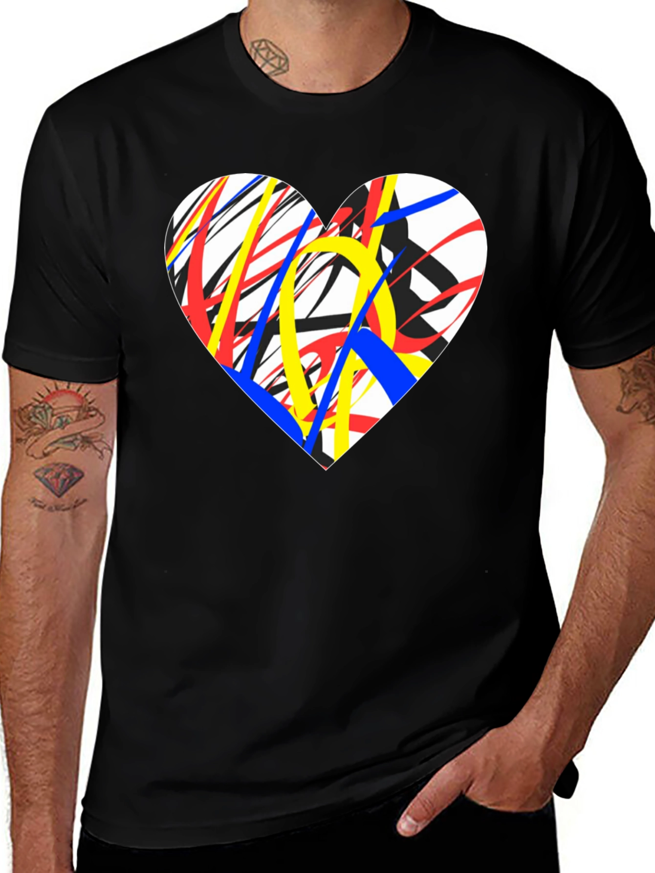 Variant 21 of Abstract Heart Graphic Tee - Modern Art T-Shirt