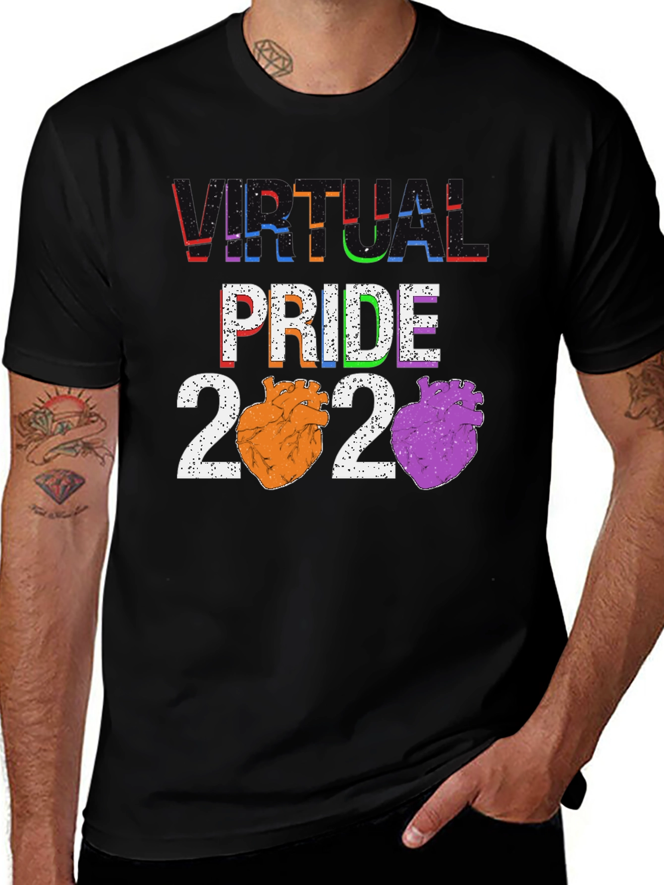 Virtual Pride 2020 Heart Graphic T-Shirt